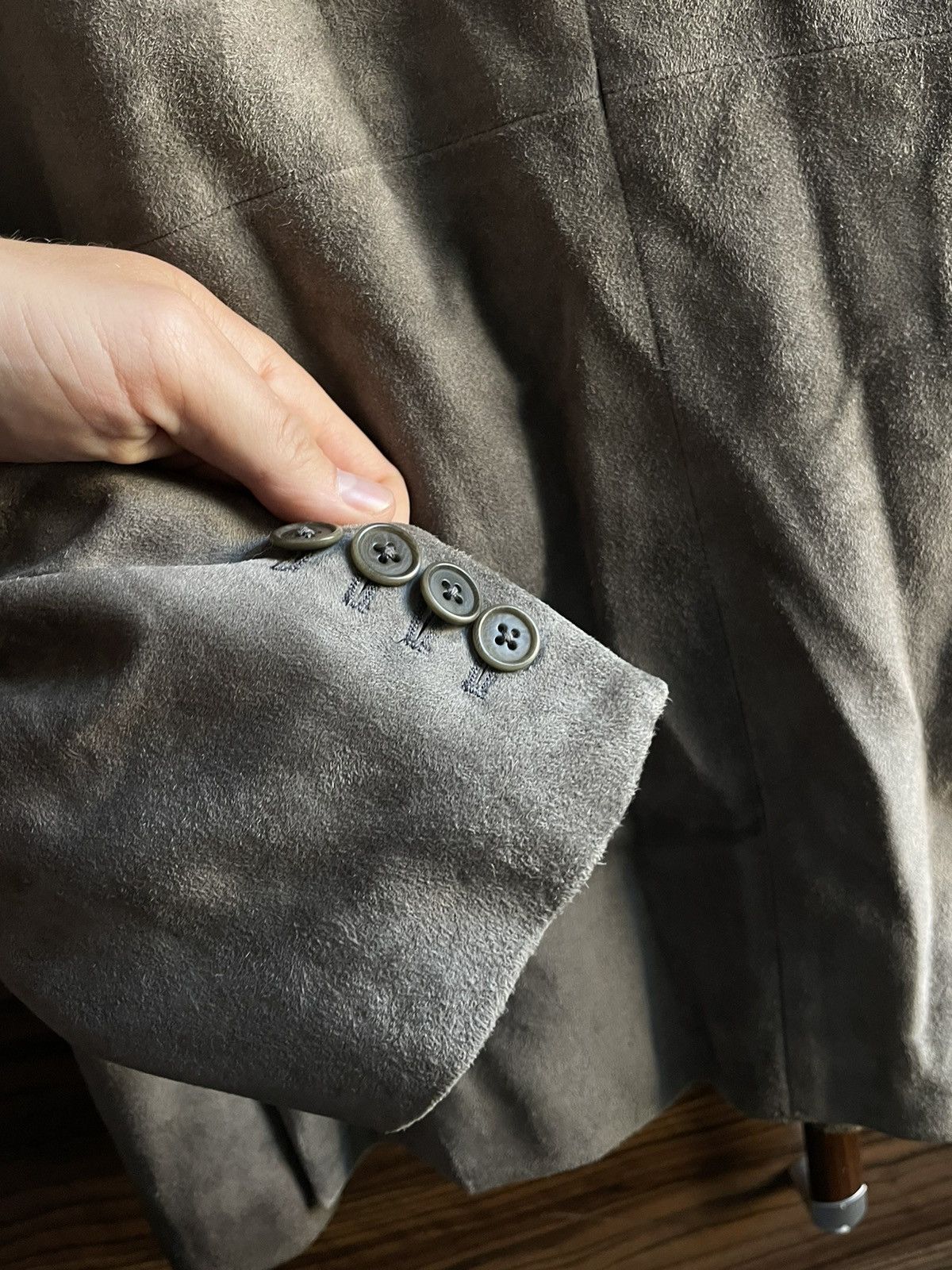 John Varvatos John Varvatos Sheepskin Suede Button-Front Jacket $1115 Size US L / EU 52-54 / 3 - 8 Thumbnail
