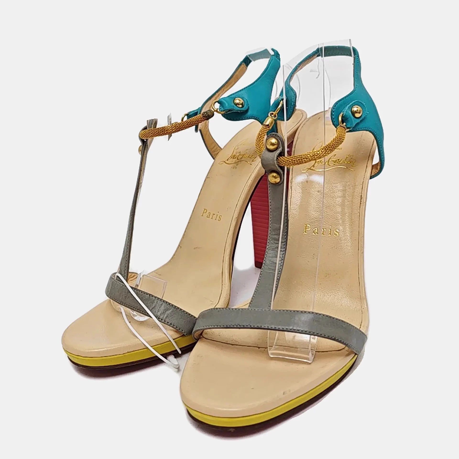 Christian Louboutin Christian Louboutin Red Sole Heeled Sandals 38 Size US 7 / IT 37 - 2 Thumbnail