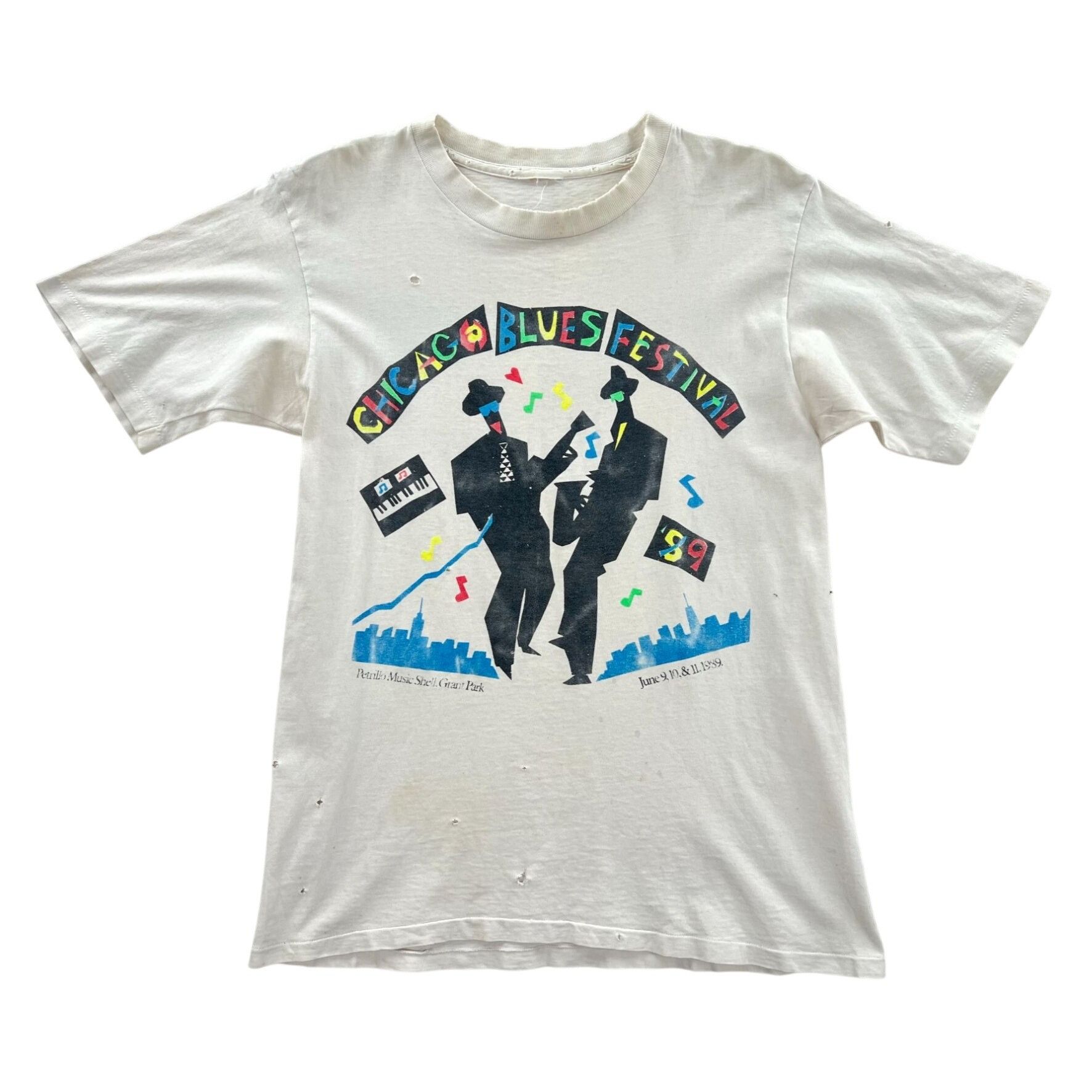 Vintage Vintage 1989 Chicago Blues Festival T-Shirt Size US M / EU 48-50 / 2 - 1 Thumbnail