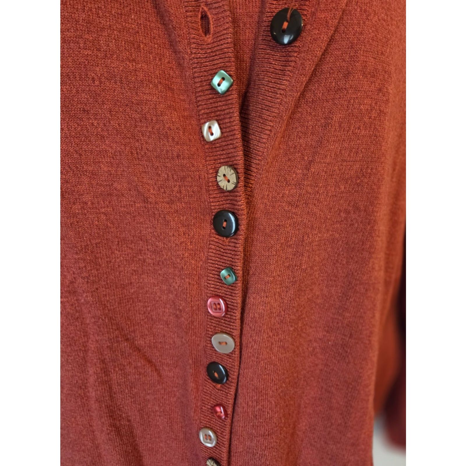 Vintage VINTAGE Koret Cardigan Sweater Top Knit 3X Women Rust 90s Plus Size Cardigan Womens Size XXL / US 16-18 / IT 52-54 - 2 Thumbnail