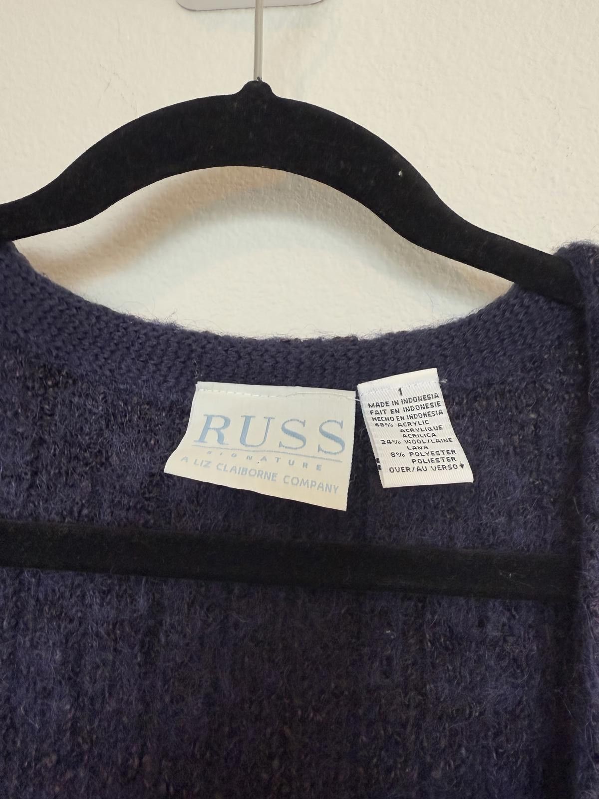 Russell Athletic Vintage 90s RUSS Women's Purple Wool Knit Sweater Vest Size XL / US 12-14 / IT 48-50 - 3 Thumbnail