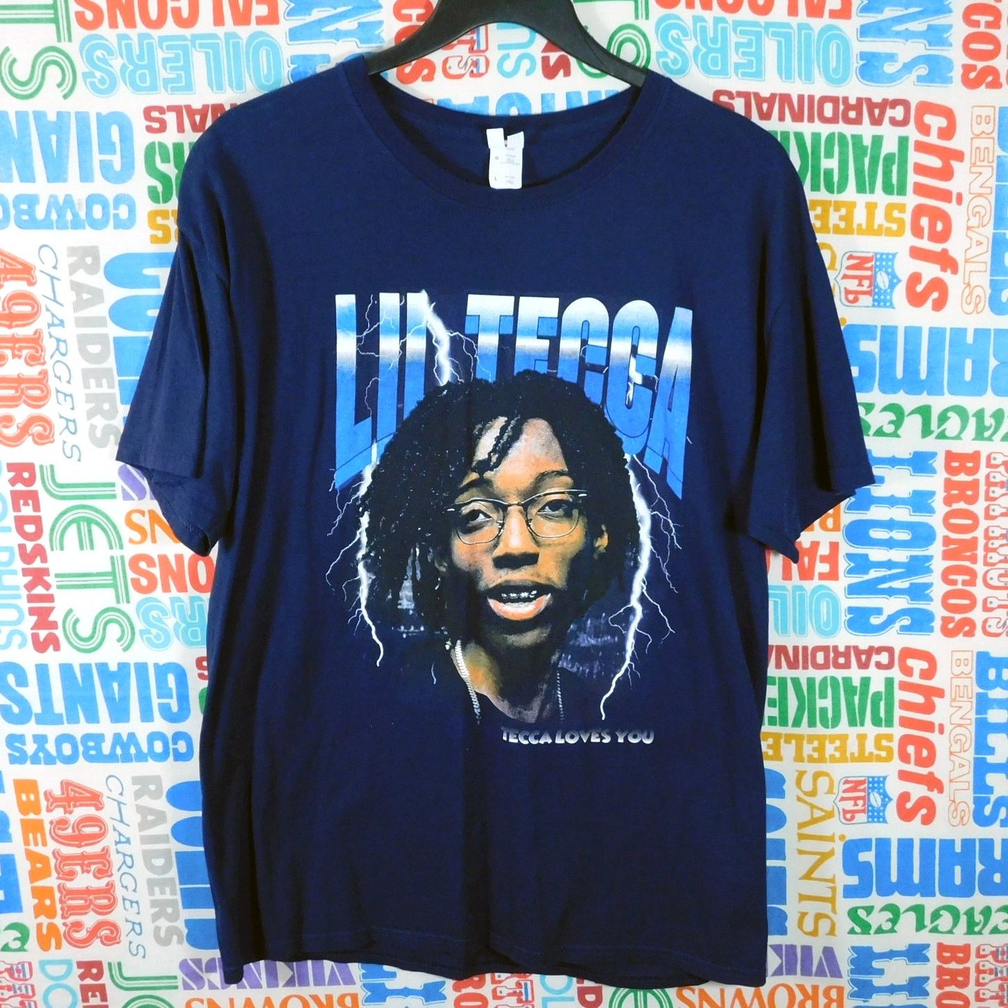 Fruit Of The Loom Lil Tecca We Love You Tecca Tour T Shirt Size L Blue Dates Size US L / EU 52-54 / 3 - 1 Thumbnail