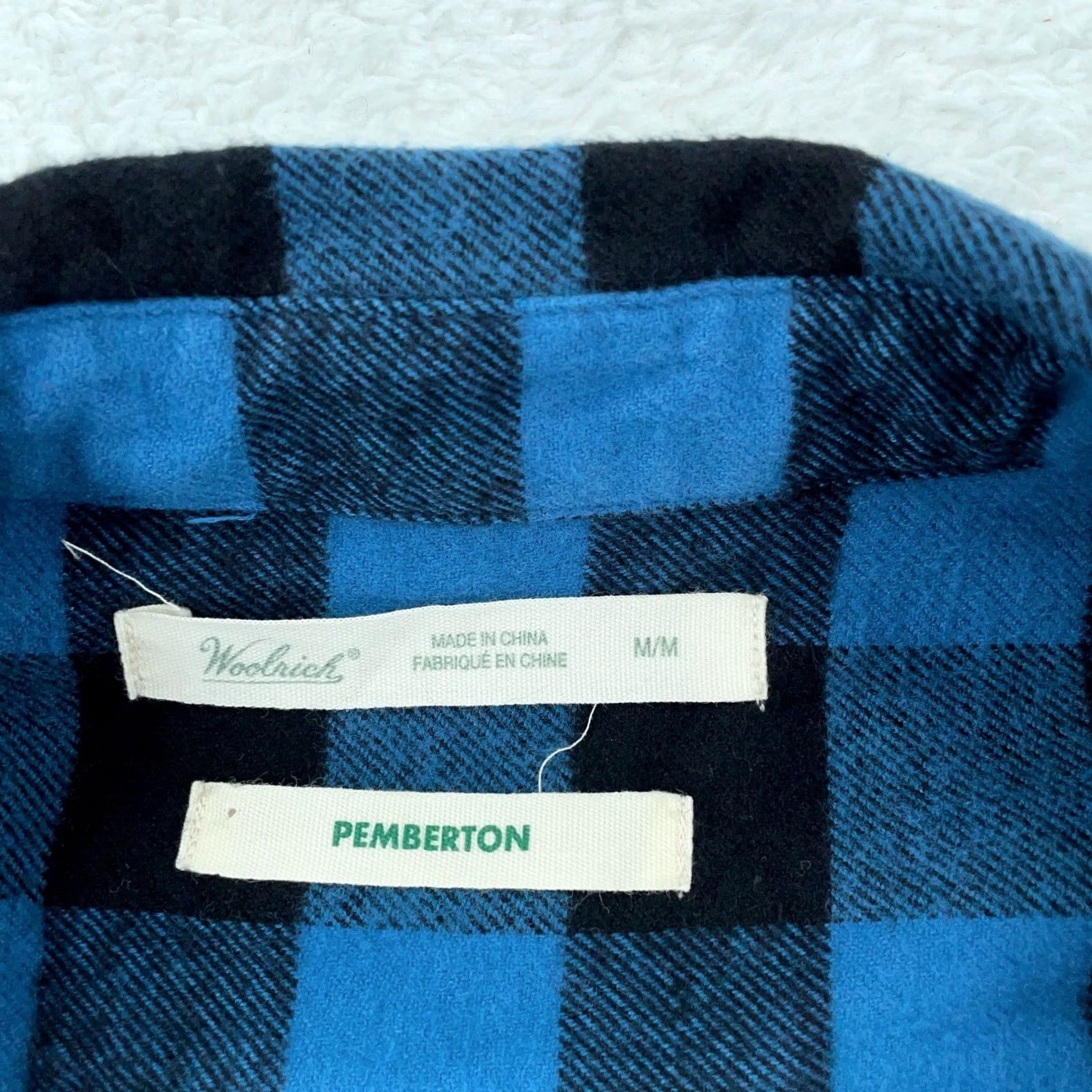 Vintage Woolrich Flannel Shirt Mens Medium Blue Black Buffalo Plaid Collared Button Up Size US M / EU 48-50 / 2 - 3 Thumbnail