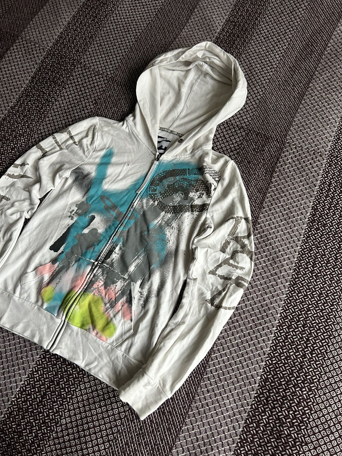 Ecko Unltd. Y2K Graphic Print Ecko Unltd Women Zip Hoodie Streetwear XS Size XS / US 0-2 / IT 36-38 - 2 Thumbnail