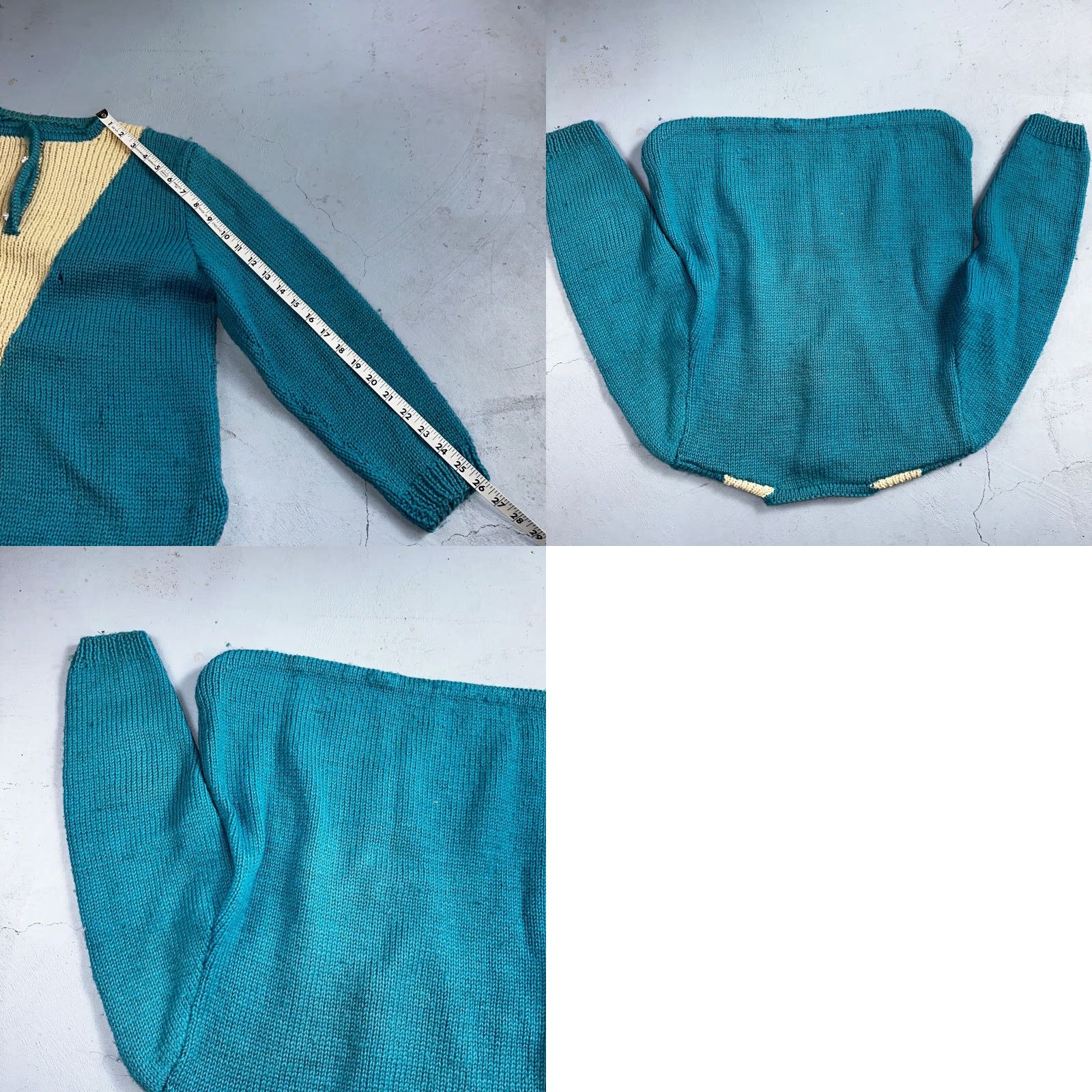 Vintage VINTAGE 1960s Handmade Blue Cable Sweater Rockabilly Women’s Medium Size M / US 6-8 / IT 42-44 - 8 Thumbnail