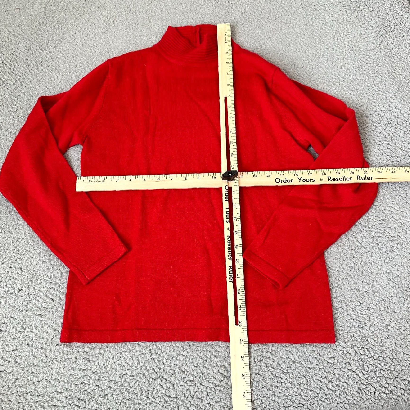 Vintage VINTAGE Danielle Martin Sweater Womens Small Red 100% Wool Mock Neck 90s Pullover Ladies Wool Ser Size S / US 4 / IT 40 - 7 Thumbnail