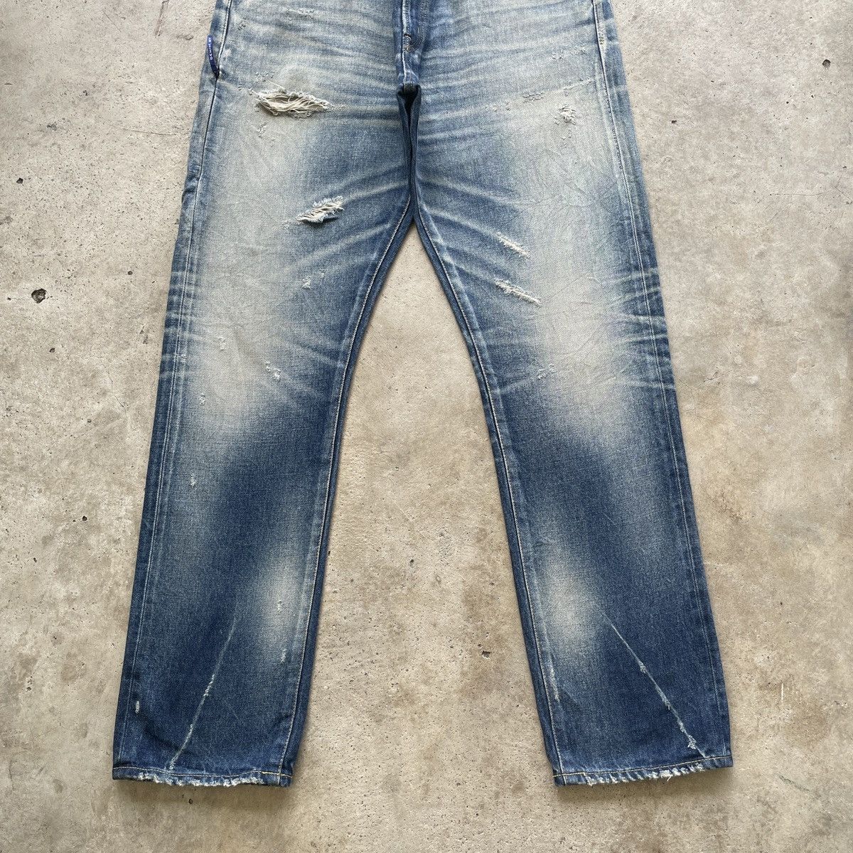 Japanese Brand W35 Vintage Japan Selvedge Faded Jeans Pants Stonewash Denim Size US 35 - 5 Thumbnail