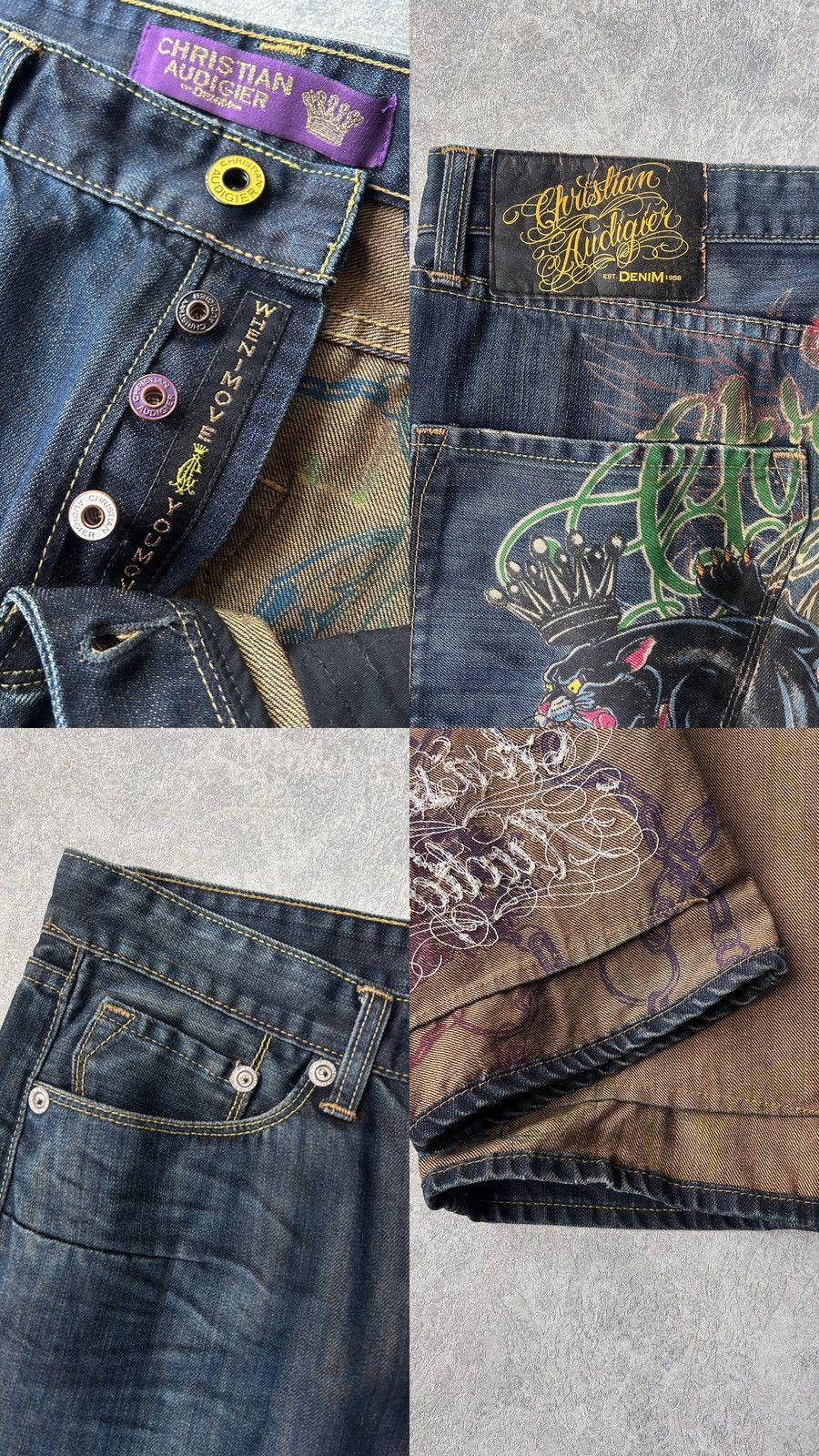Christian Audigier RARE Y2K Christian Audigier Big Logo Denim Jeans Size US 36 / EU 52 - 20 Thumbnail