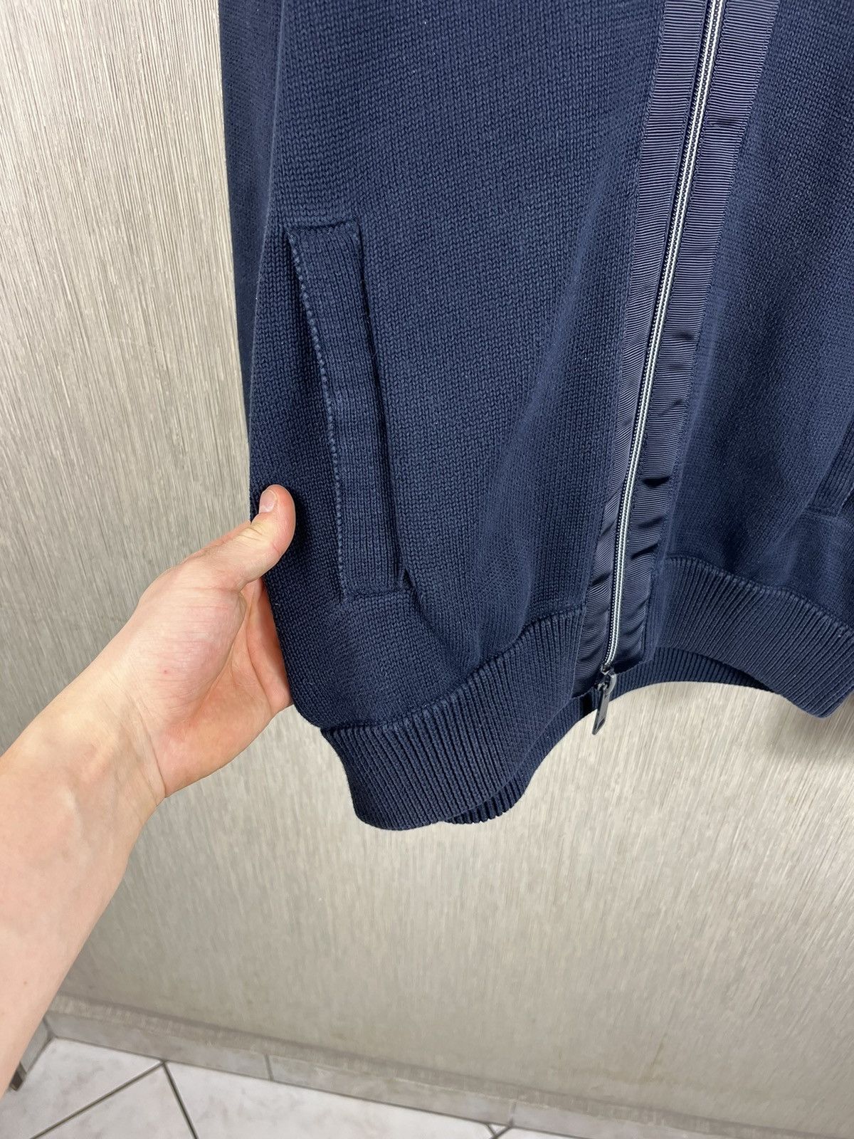 Armani × Giorgio Armani Giorgio Armani jeans knit full zip hoodie sweater cardigan Size US L / EU 52-54 / 3 - 11 Thumbnail