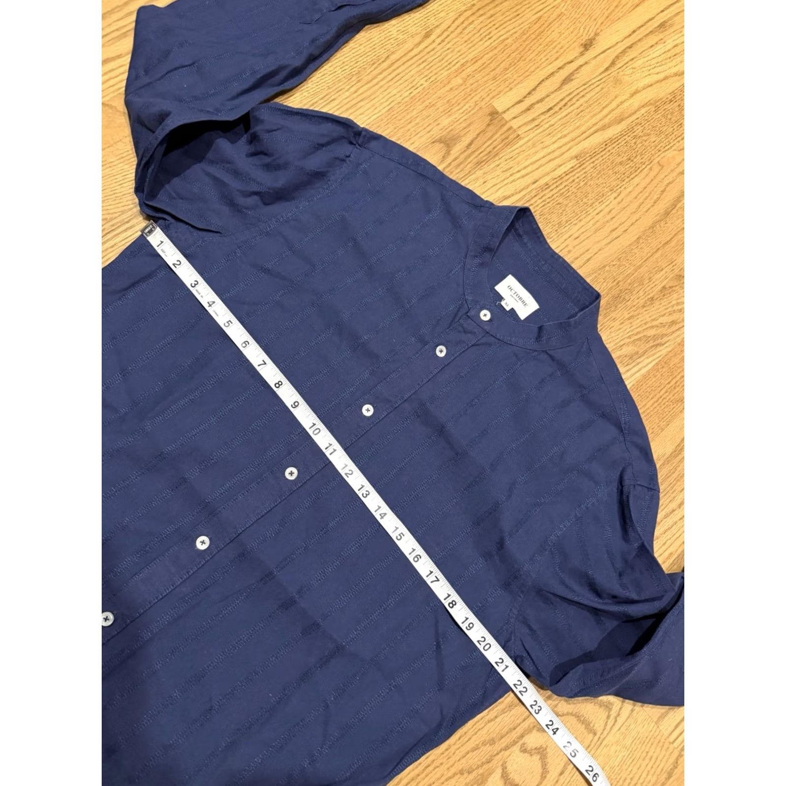Vintage Octobre Editions Button-Up Linen Cotton Blend Shirt Mens XL Long Sleeve Blue Solid Sezane Size US XL / EU 56 / 4 - 5 Thumbnail