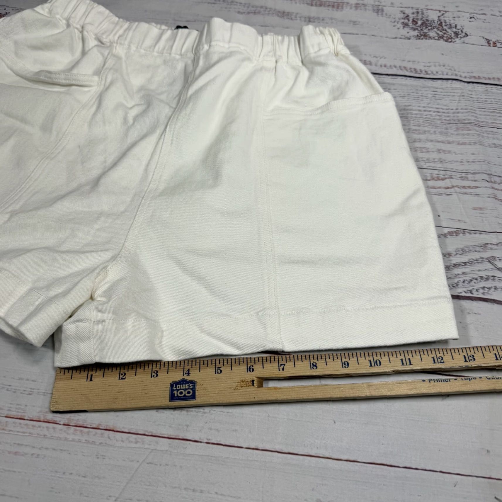 Vintage Fuinloth Womens White Pull On Shorts Elastic Waist Drawstring Cotton 2XL New Size 40" / US 18 - 4 Thumbnail