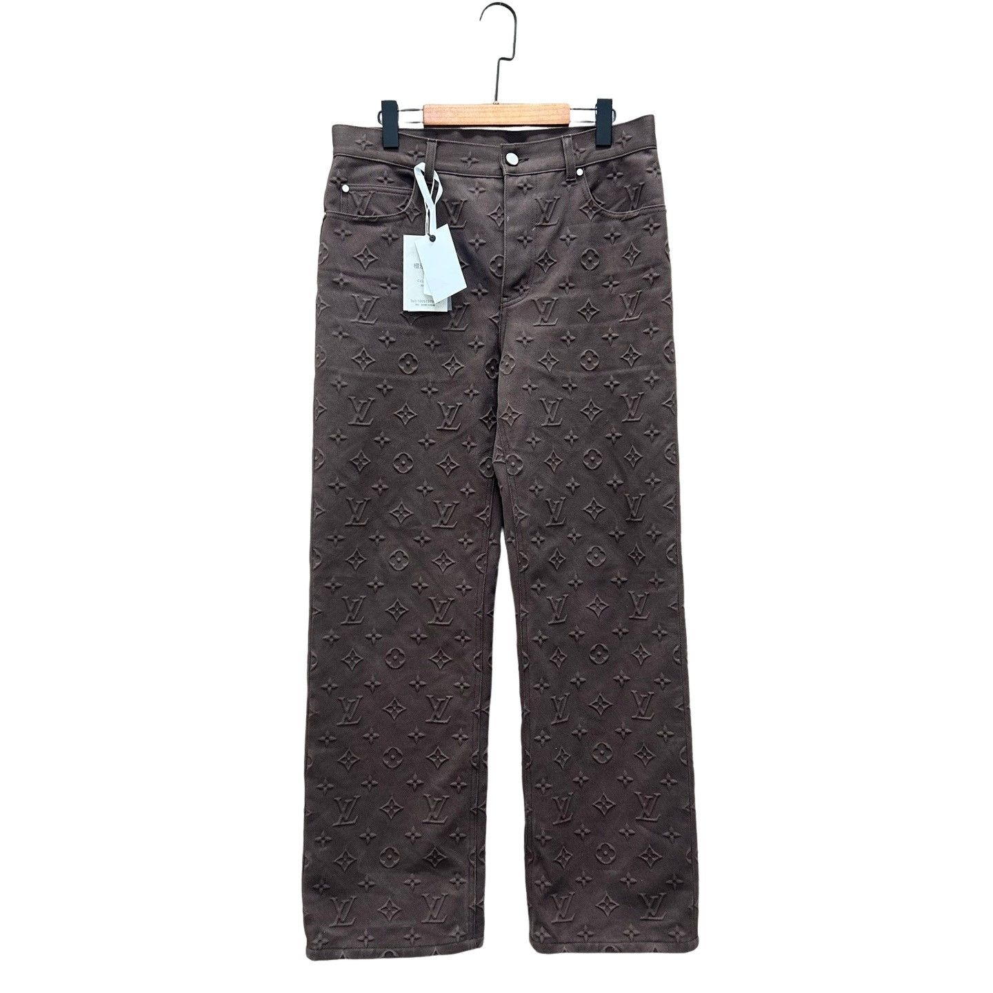 Louis Vuitton Louis Vuitton Monogram Debossed Jeans Size 34 Size US 34 / EU 50 - 1 Thumbnail