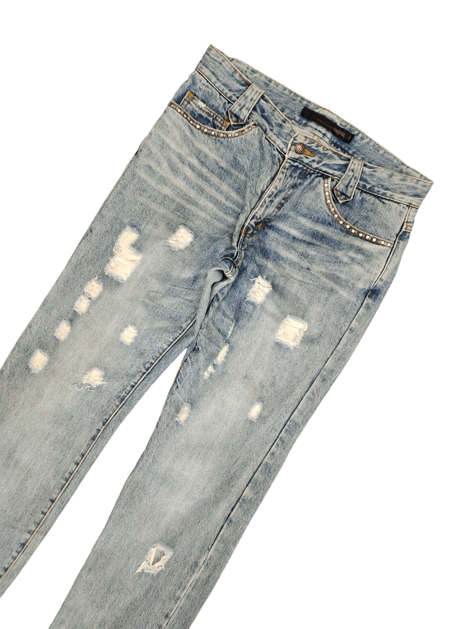 Hysteric Glamour × Undercover Schlussel Distress Faded Studded Denim Pants Size US 32 / EU 48 - 5 Thumbnail