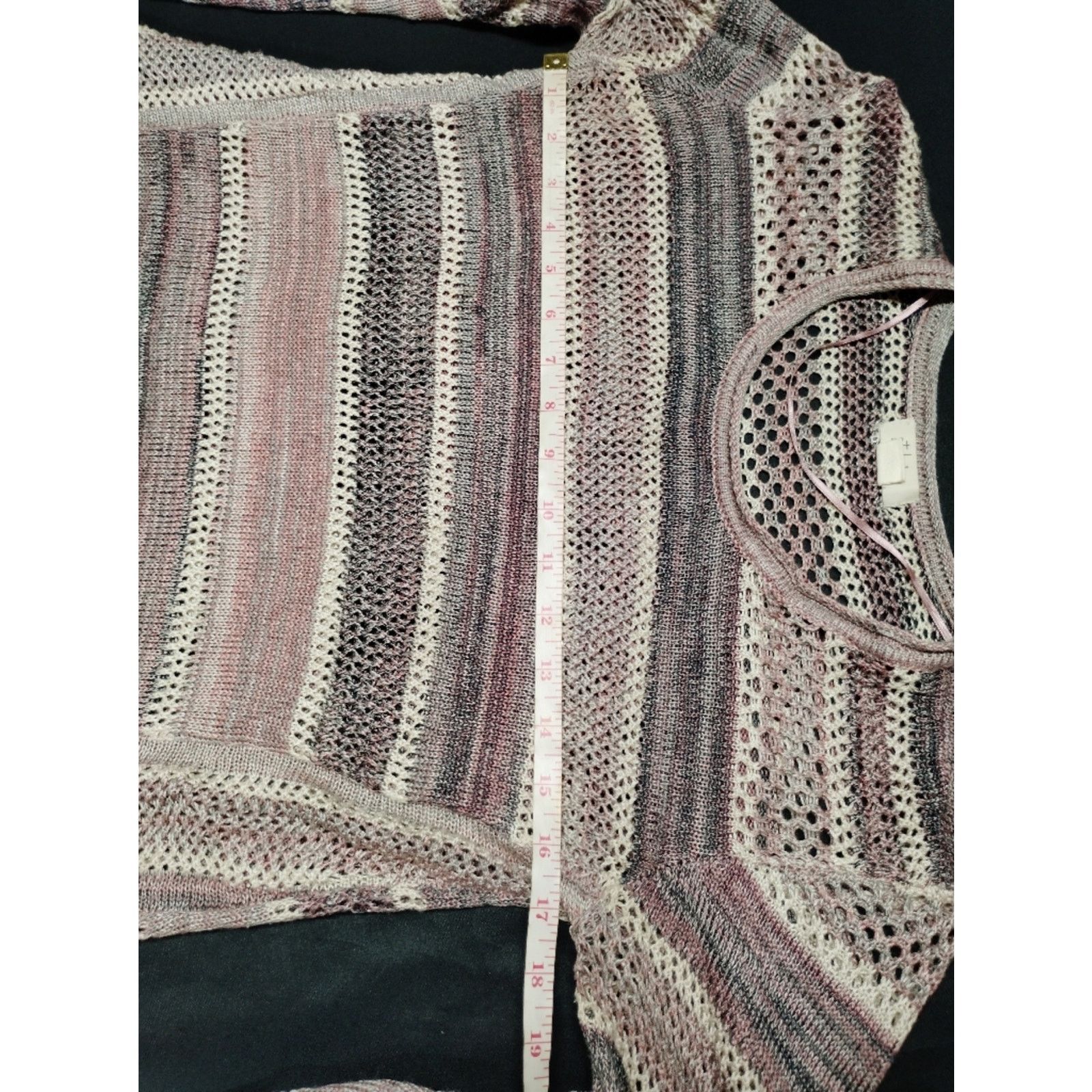 Style & Co Style & Co Open-Knit Sweater in Pink and Cream Size S / US 4 / IT 40 - 4 Thumbnail