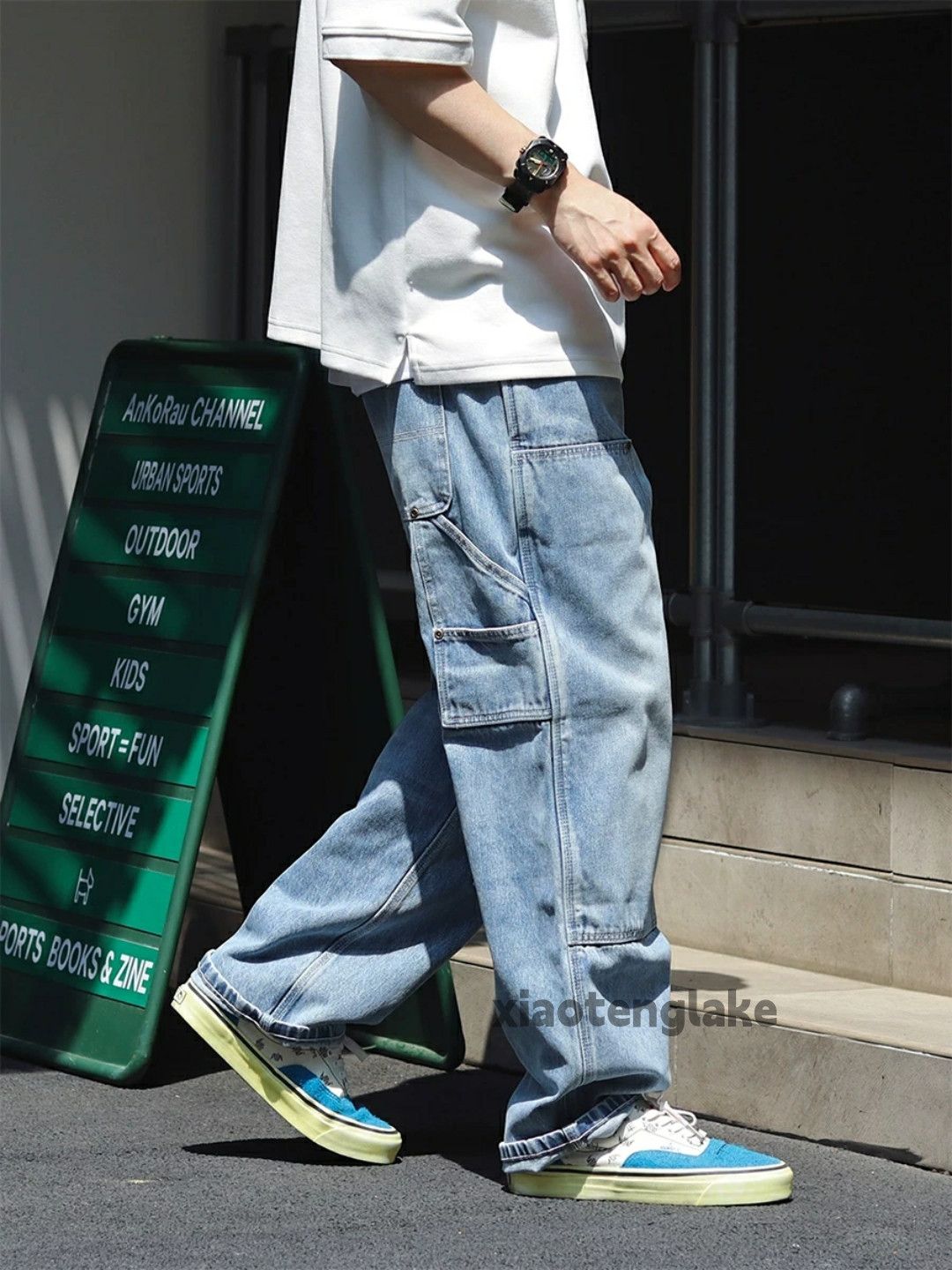 Designer × Japanese Brand × Vintage Washed faded loose baggy skate hiphop carpenter pants Size US 34 / EU 50 - 5 Thumbnail