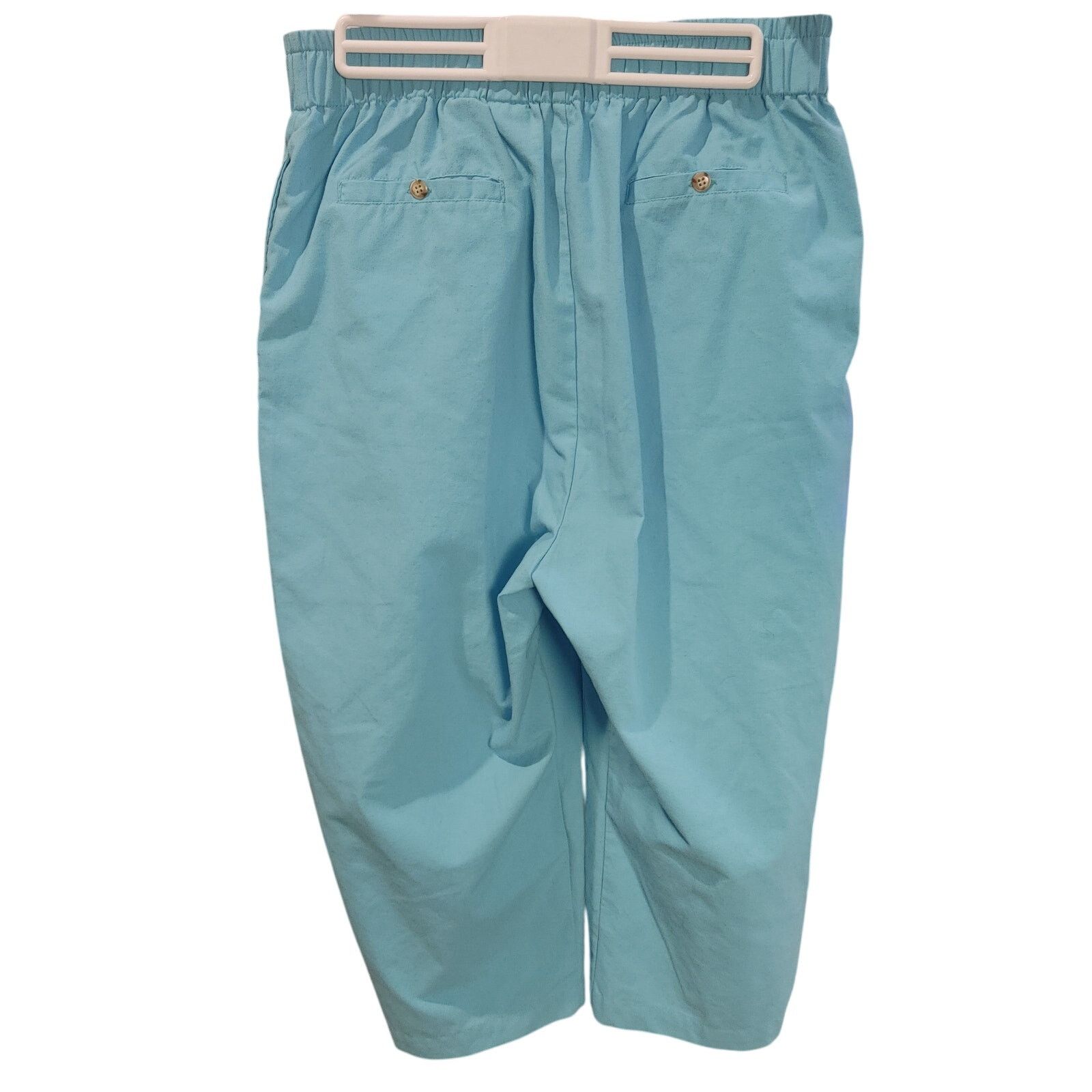 Other Joan Harper Women's 14 Robins Egg Blue Stretch Waist Capris Size 36" / US 14 / IT 50 - 2 Thumbnail