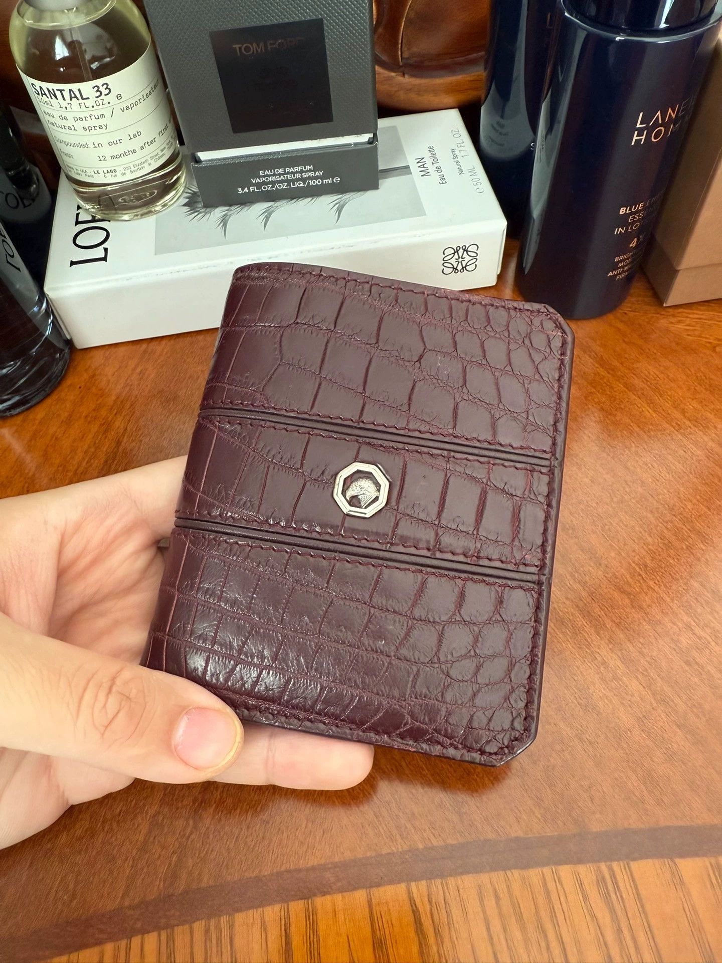 Stefano Ricci Stefano Ricci Burgundy Crocodile Eagle Wallet Blocked Pre Size ONE SIZE - 1 Thumbnail