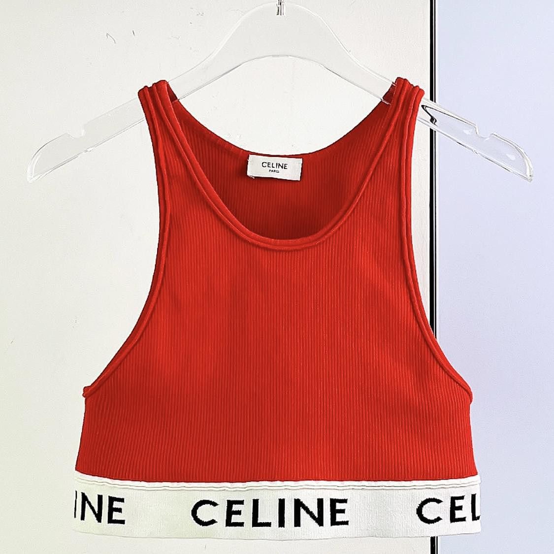 Celine Celine Logo Elastic Band Tank Top Size L Size L / US 10 / IT 46 - 1 Thumbnail
