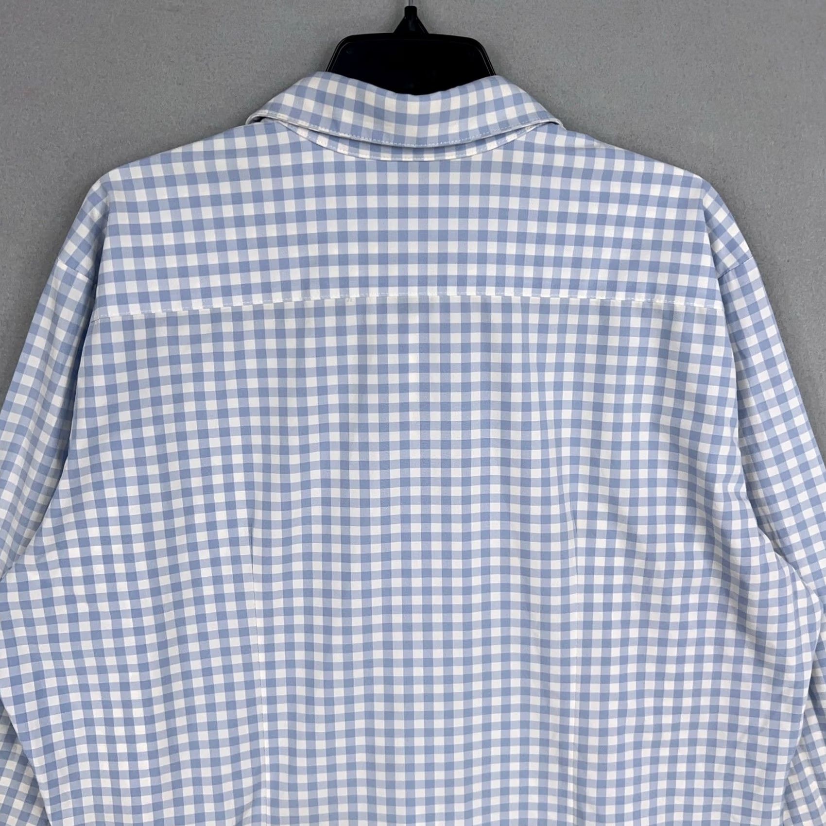 Mizzen+Main Mizzen Main Shirt Mens 2XL Blue White Gingham Stretch Trim Fit Button Up Preppy Size US XXL / EU 58 / 5 - 6 Thumbnail