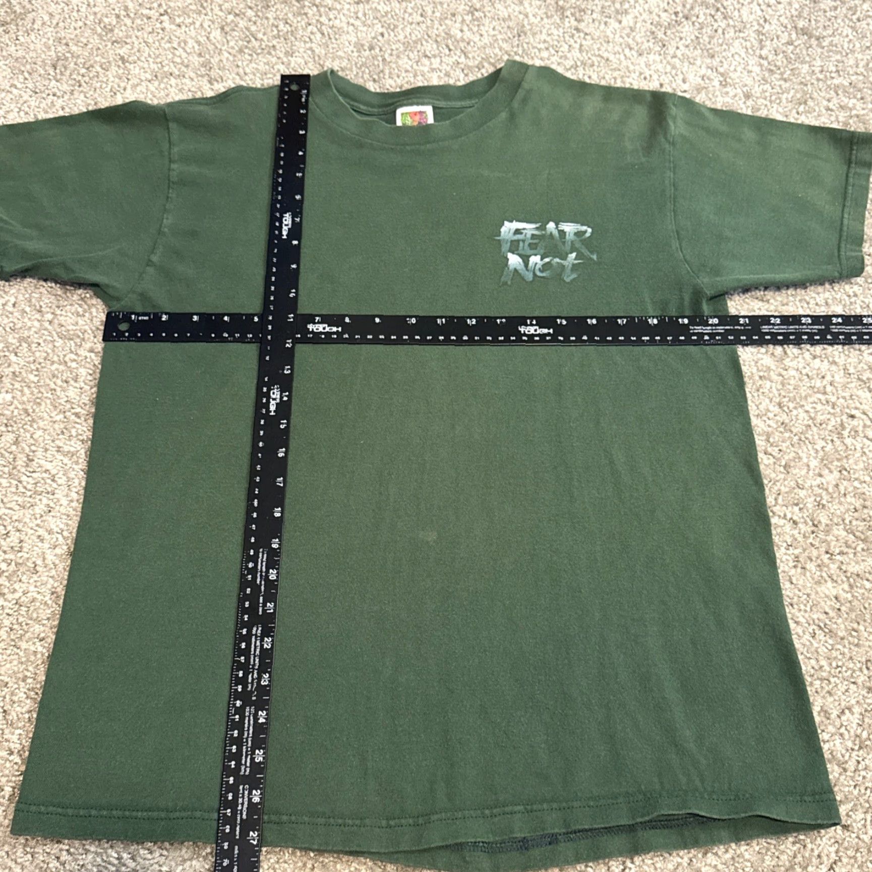 Fruit Of The Loom VINTAGE 90s Jesus Christ God No Fear Fruit of the Loom T-Shirt Large Mens Green Size US L / EU 52-54 / 3 - 6 Thumbnail