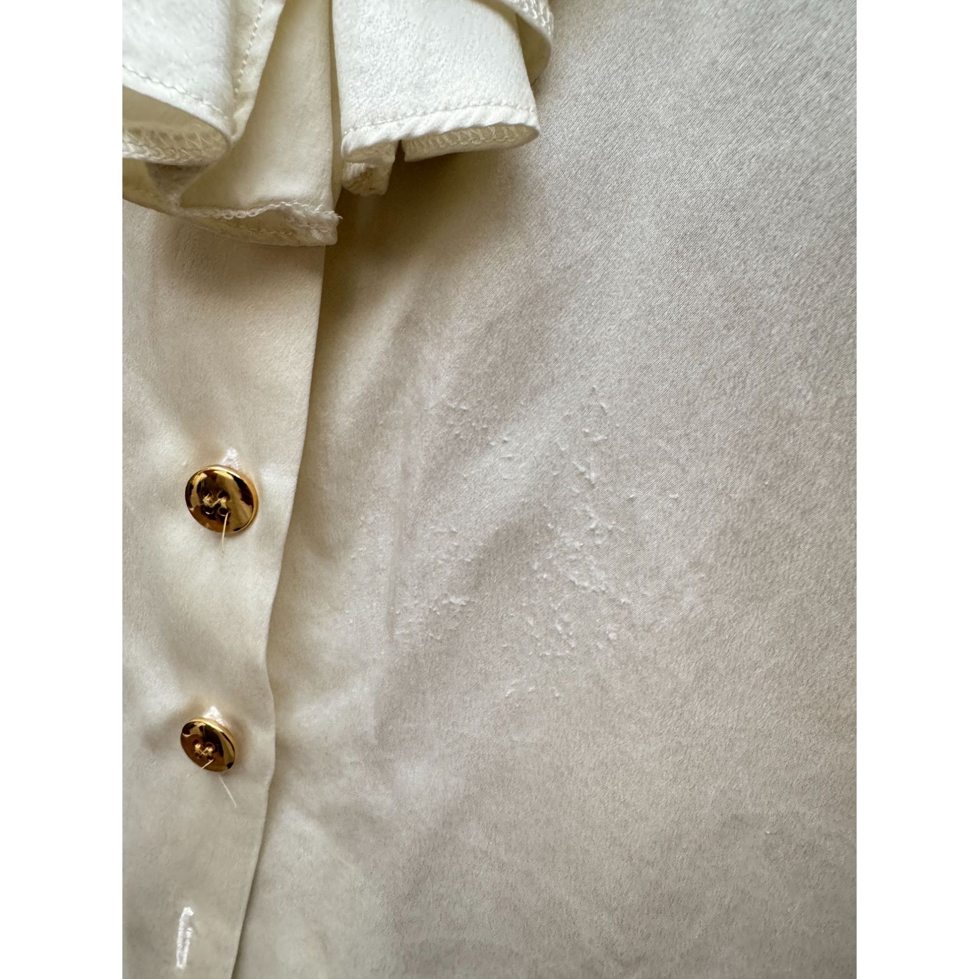 Yves Saint Laurent Offwhite Silk Shirt Size M / US 6-8 / IT 42-44 - 7 Thumbnail