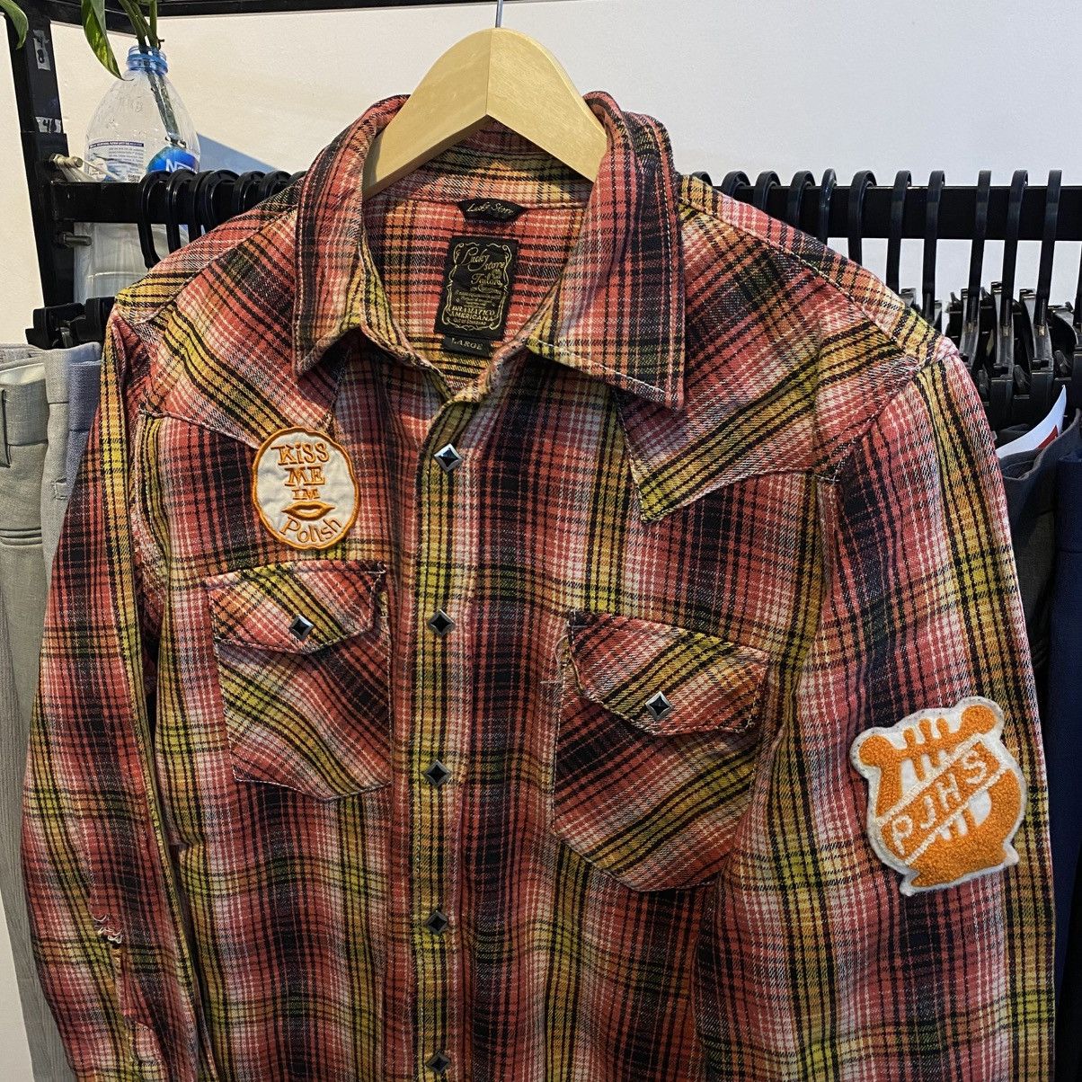 Cowboy Equipment × Japanese Brand × Vintage Vtg lucky store americana western style with diamond button Size US L / EU 52-54 / 3 - 1 Thumbnail