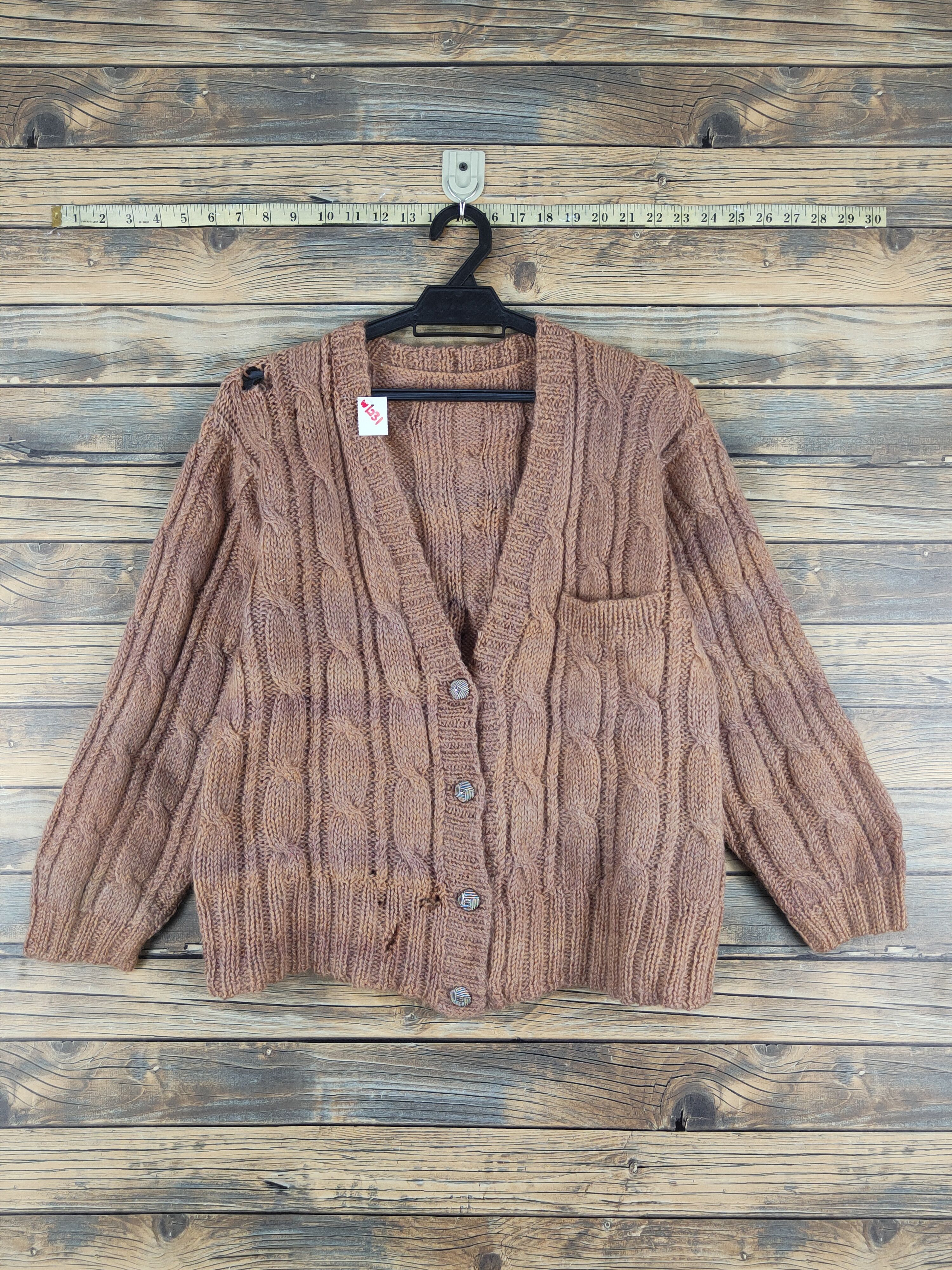 vintage brown faded cardigan