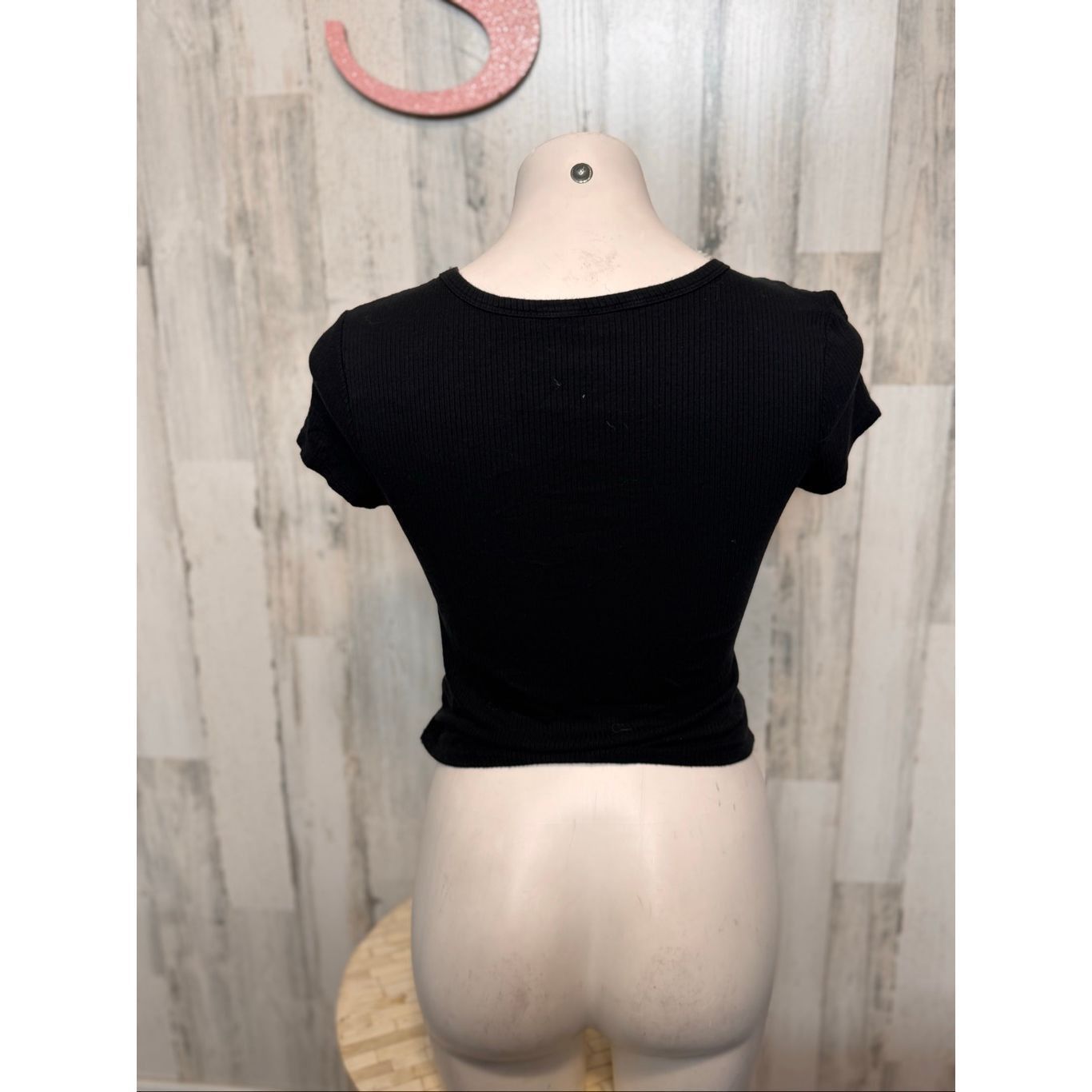 Other No Boundaries Black Ruched Drawstring Crop Top Size S Size S / US 4 / IT 40 - 2 Thumbnail