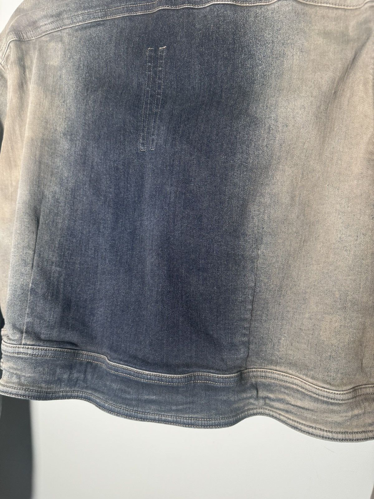 Rick Owens DRKSHDW Blue Brown Cropped Denim Jacket