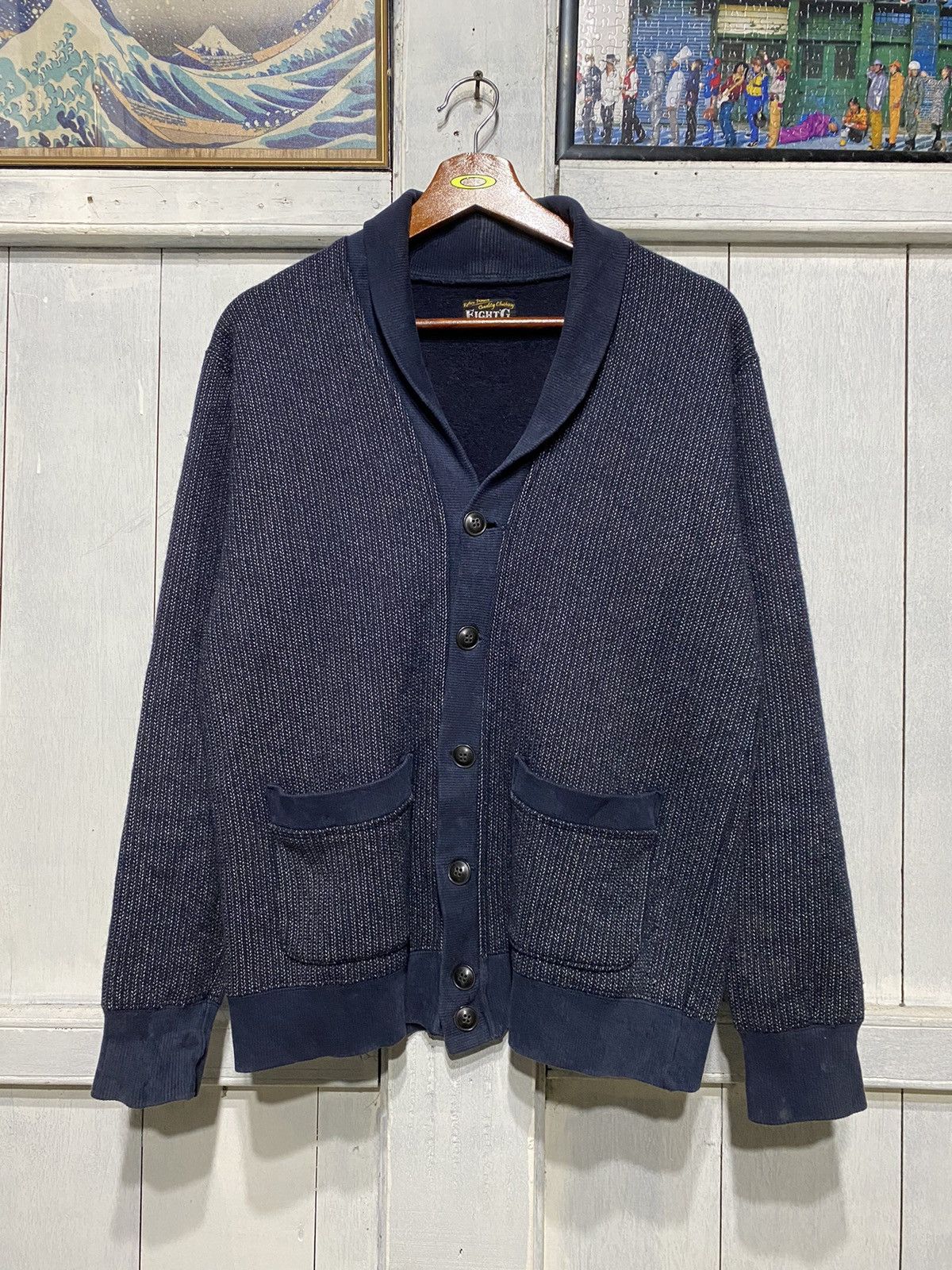EIGHT-G × Japanese Brand × Vintage Eight G Knit Cardigan Size US L / EU 52-54 / 3 - 1 Thumbnail