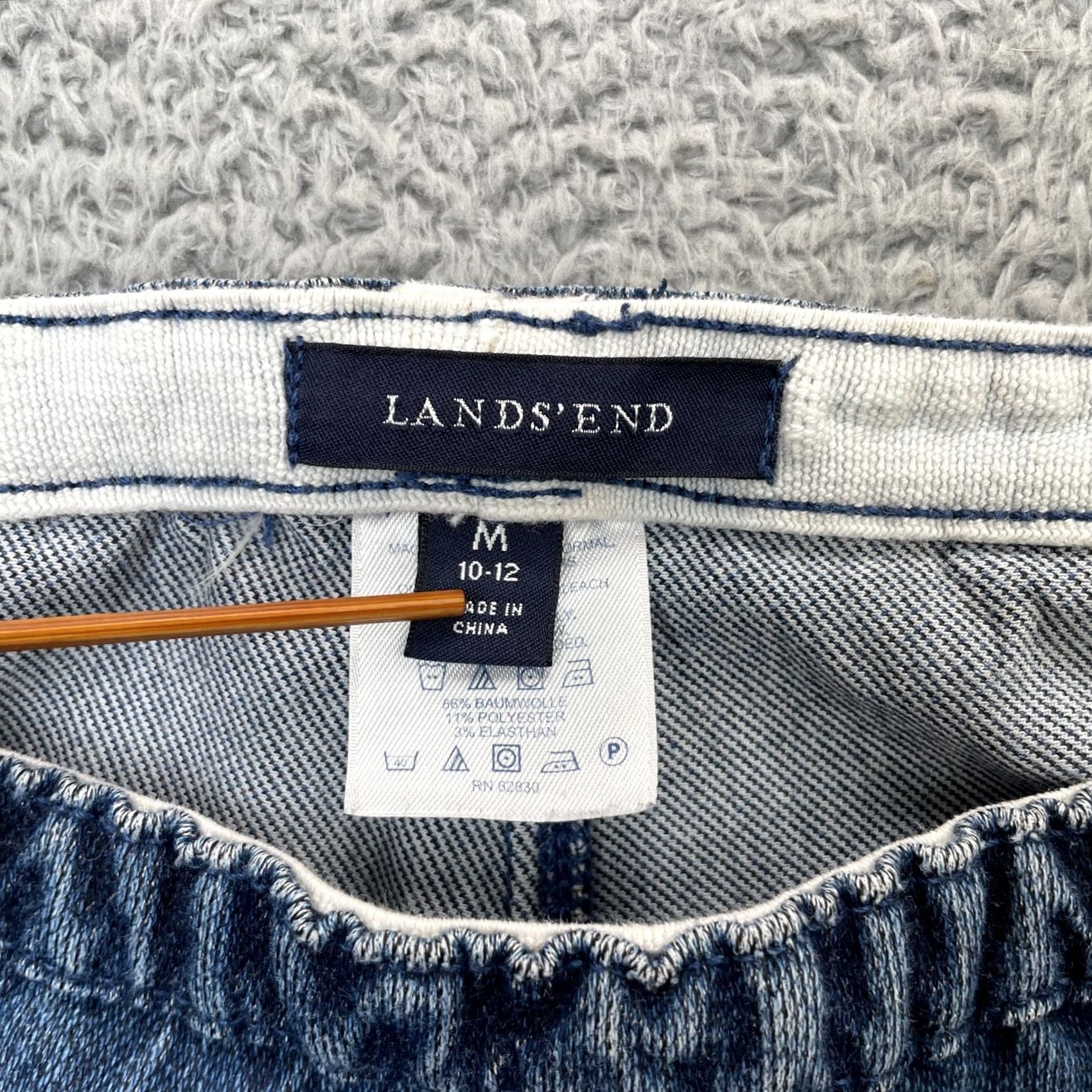 Lands' End Lands' End Jeans Womens Medium Blue Straight Denim Cotton Stretch Elastic Waist Size 24" / US 00 / IT 34 - 4 Thumbnail