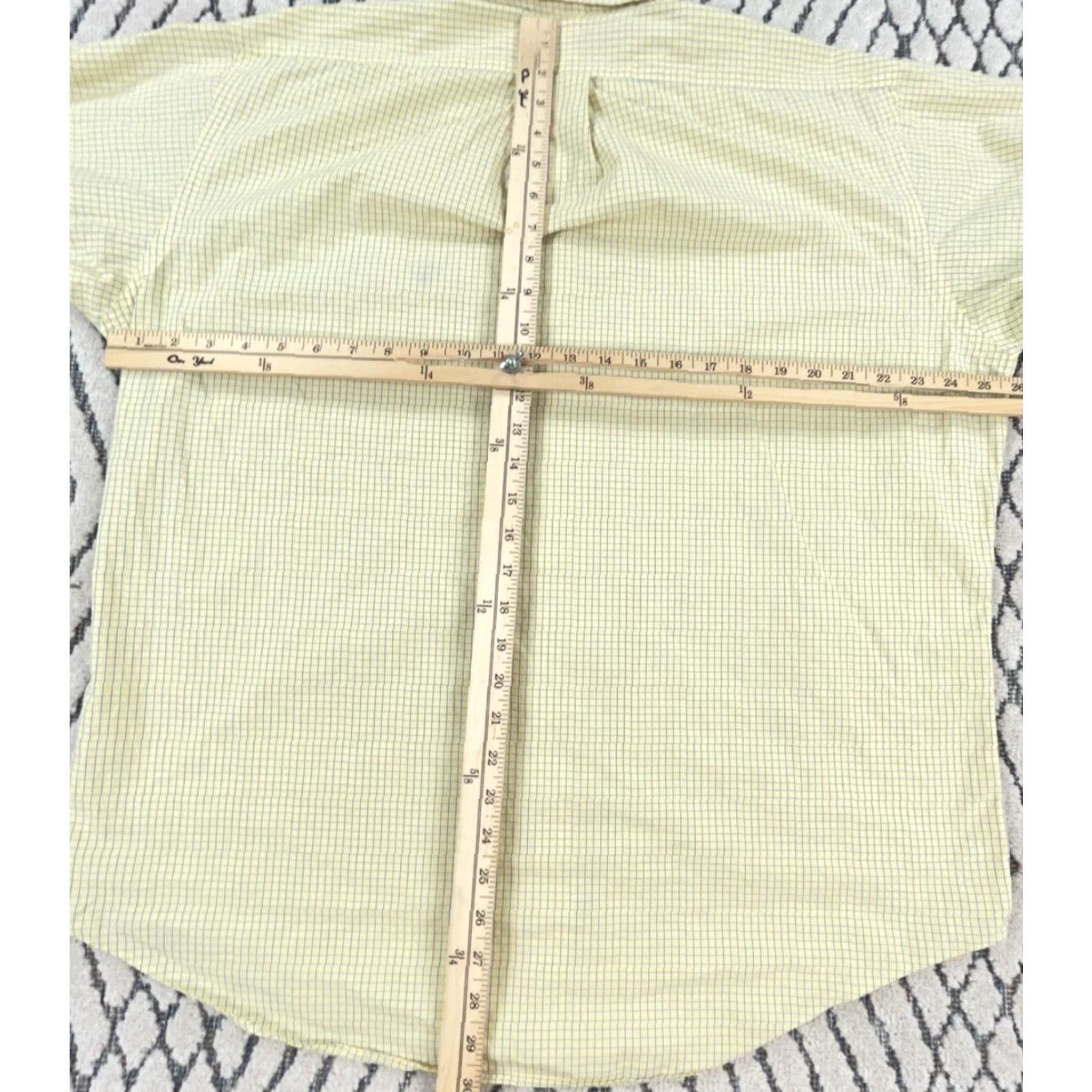 Ralph Lauren Ralph Lauren Button-Up Shirt Men 16.5 32 Yellow Blue Plaid Classic Fit Dress Yarmouth Poplin Button-Front Casual Size 46R - 7 Thumbnail