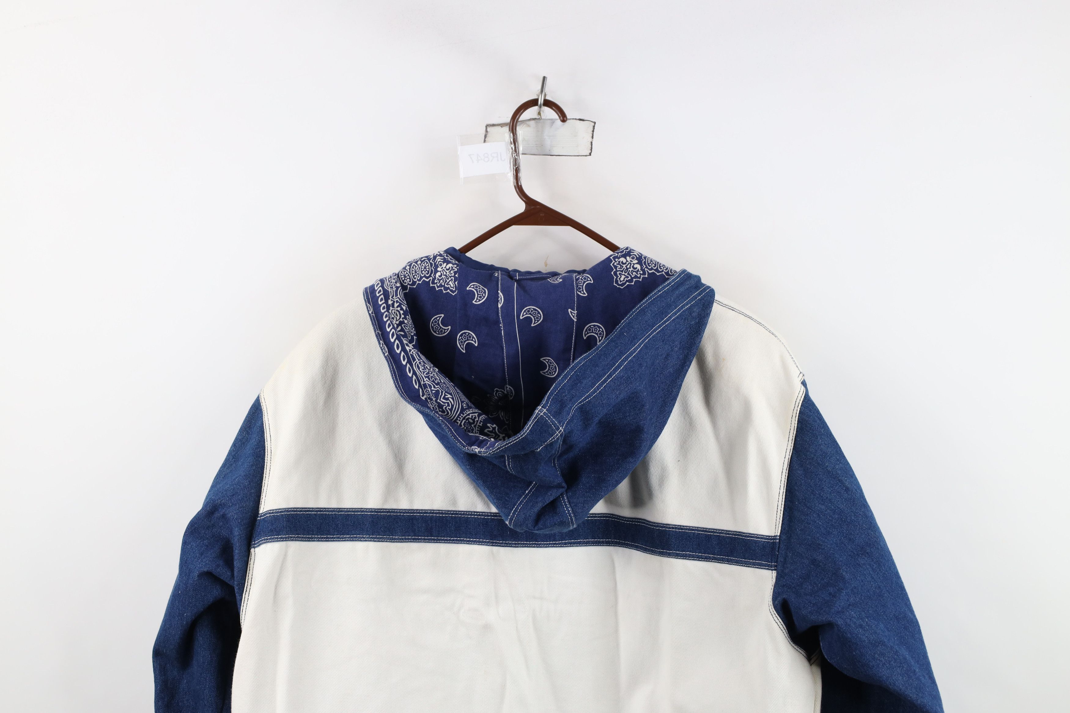 Vintage Vintage 90s Streetwear Hook Clasp Denim Hooded Parka Jacket Size XL / US 12-14 / IT 48-50 - 13 Thumbnail