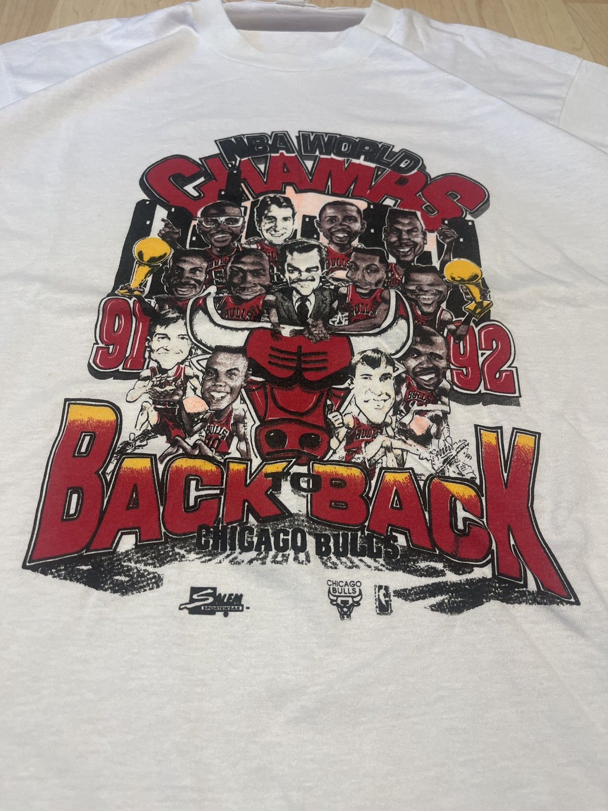 NBA × Vintage Vintage 90s Chicago bulls NBA world champs Size US XL / EU 56 / 4 - 2 Thumbnail