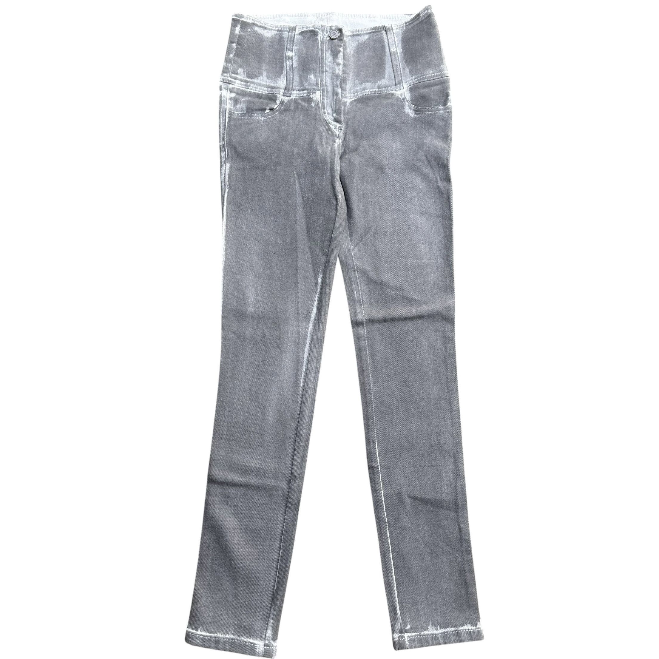 Chanel Chanel Grey Washed Out Denim Jeans Pants with Zip Size 28" / US 6 / IT 42 - 2 Thumbnail