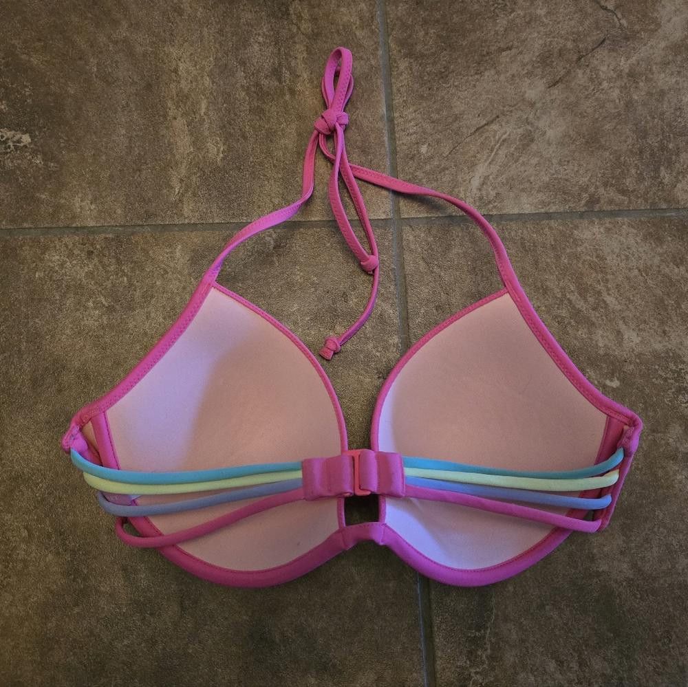Designer Pink Multicolored VS Bikini Top Size ONE SIZE - 2 Thumbnail