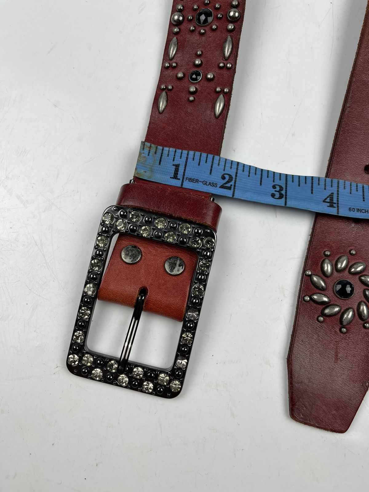 Japanese Brand studded leather belt tc4 Size 36 - 6 Thumbnail