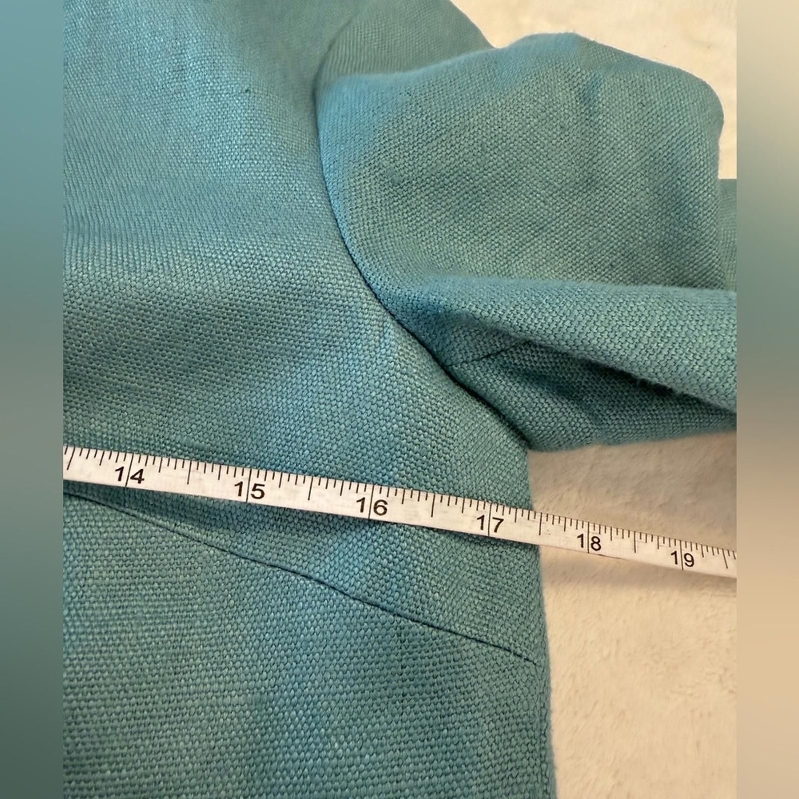 Other Talbots linen jacket eal green collarless pockets lined SZ 2 Size XS / US 0-2 / IT 36-38 - 6 Thumbnail
