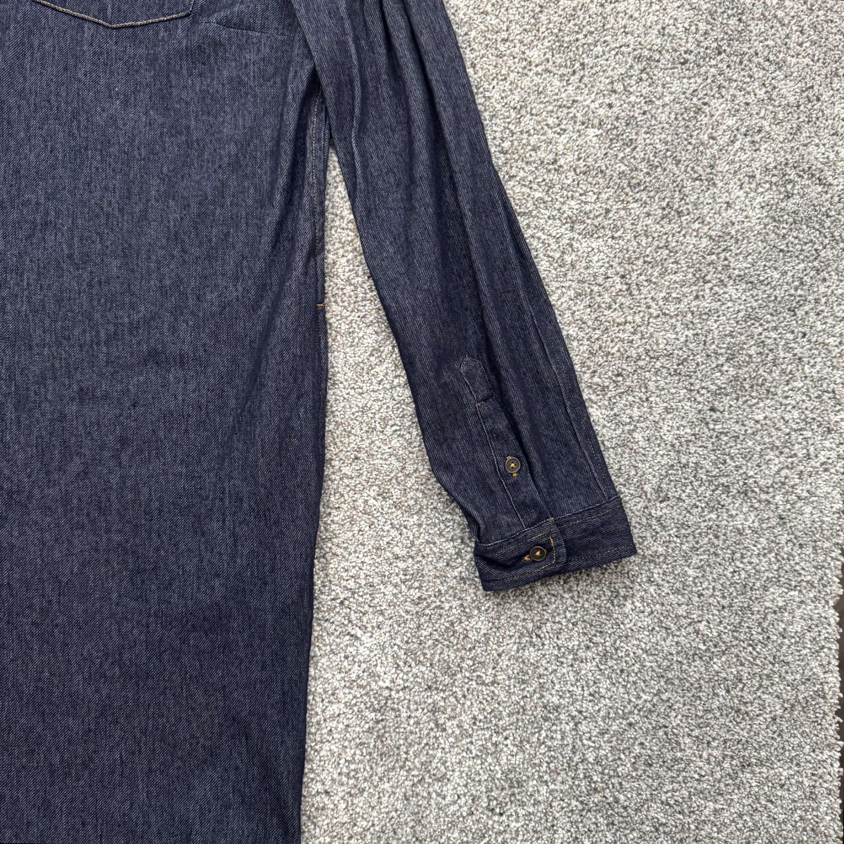 Vintage Bobbie Brooks Shirt Dress Womens XL Dark Blue Chambray Long Sleeve Pockets Tunic Shirt Dress Size XL / US 12-14 / IT 48-50 - 5 Thumbnail