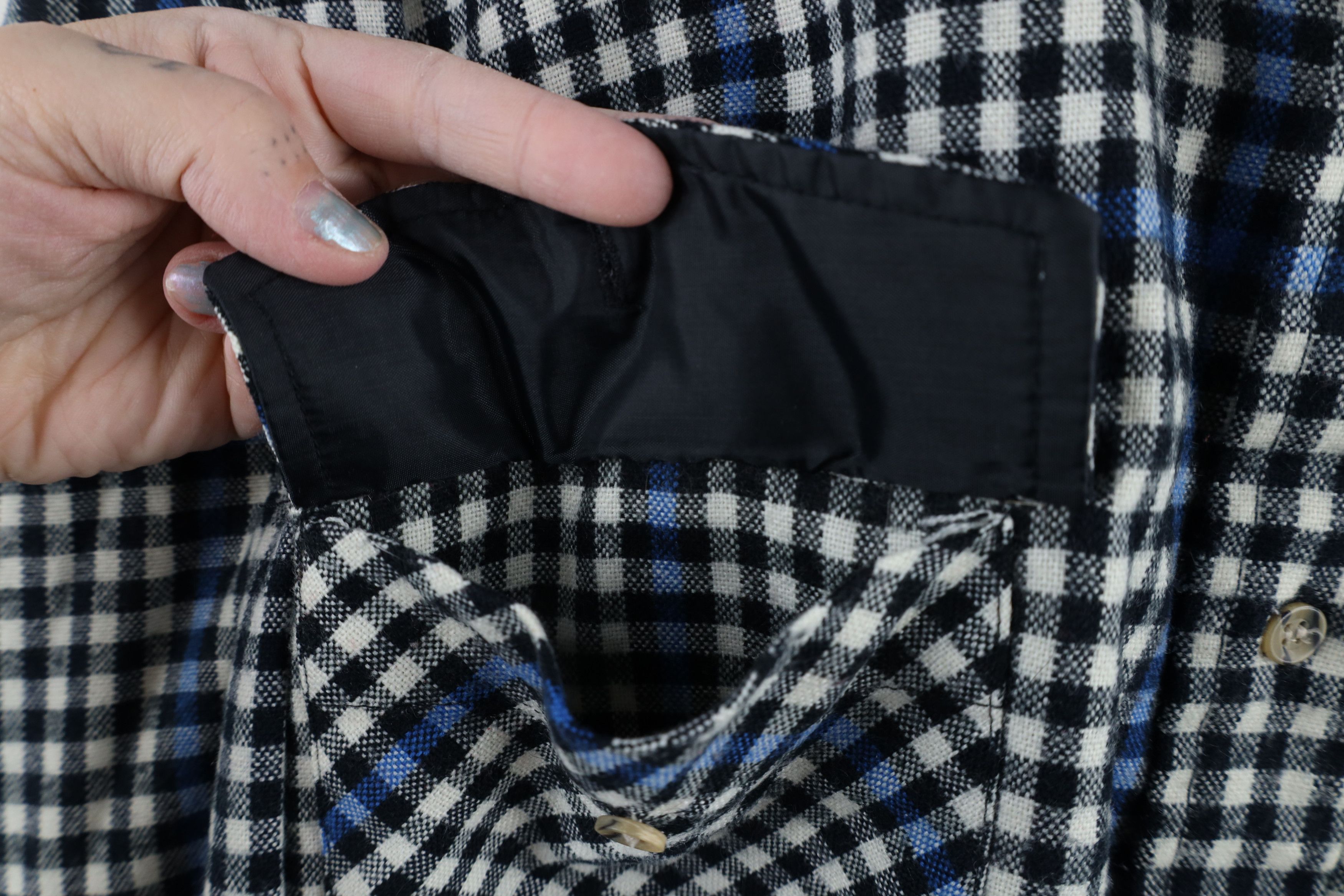 Vintage Vintage 70s Streetwear Knit Collared Button Shirt Plaid Size US XL / EU 56 / 4 - 4 Thumbnail