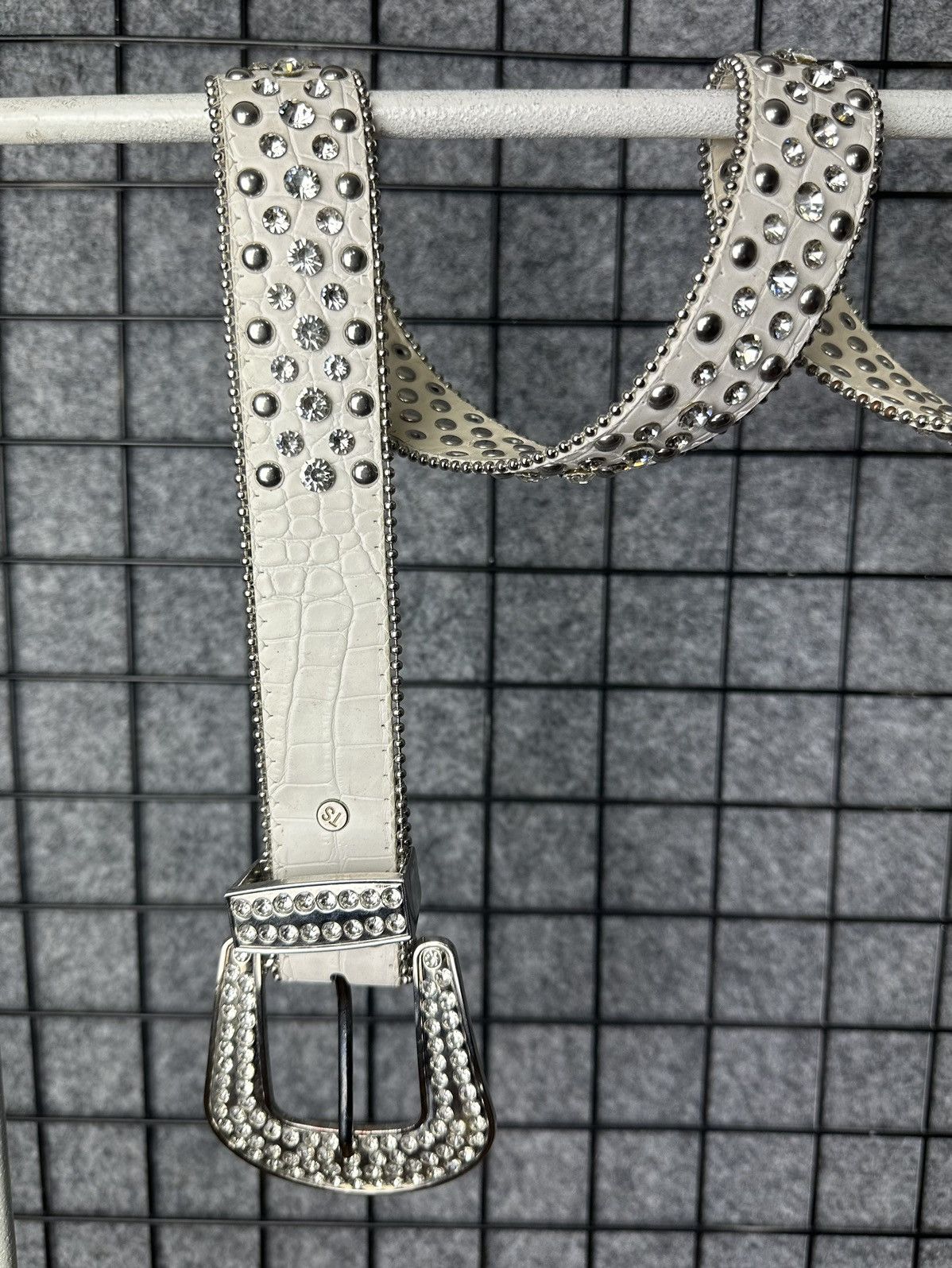 Other Streetwear Y2K Faux Croc Rhinestone Studded Belt Size OS Size ONE SIZE - 2 Thumbnail
