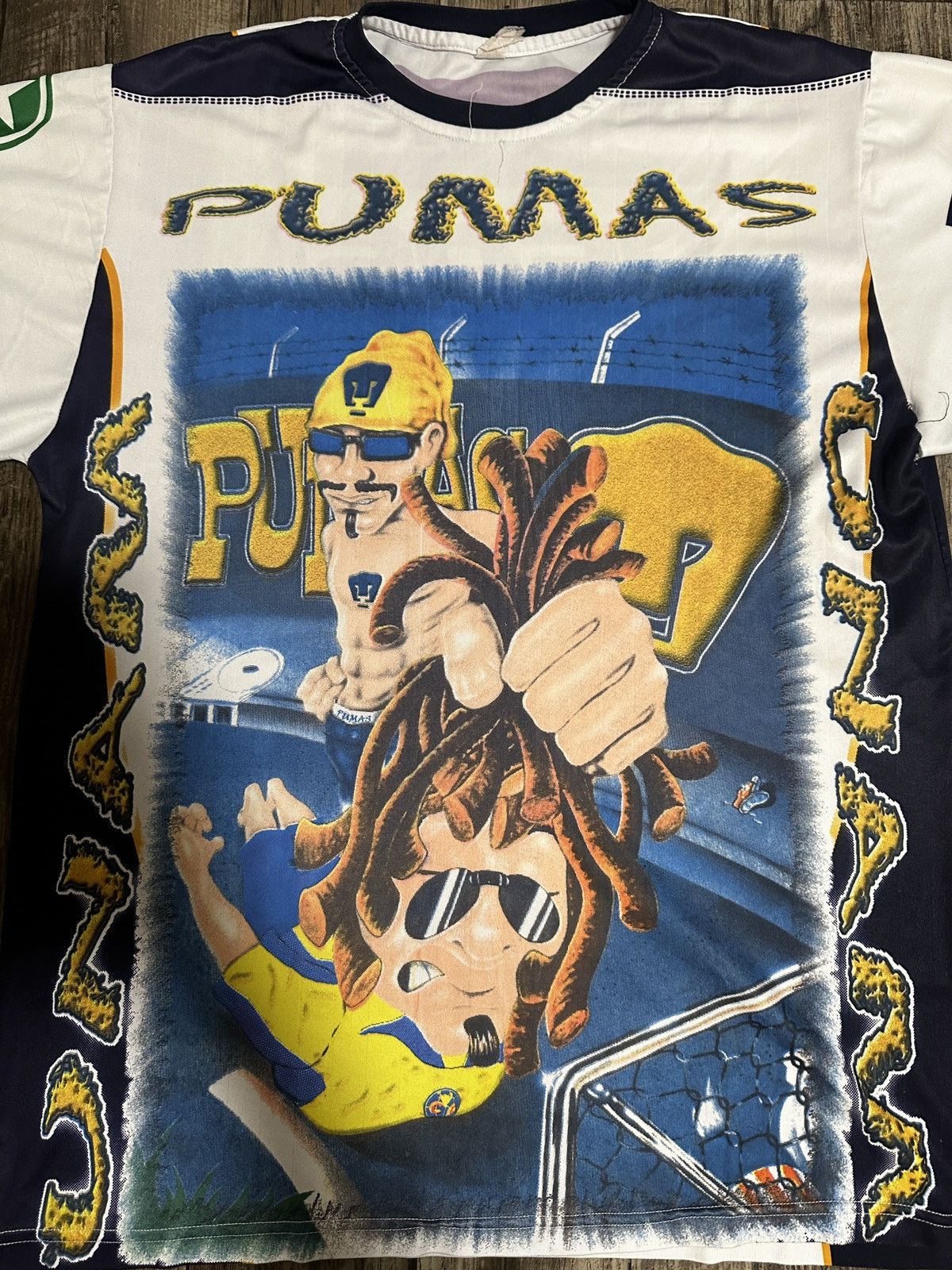 Vintage Vintage 90s PUMAS AOP Soccer Jersey Size US XL / EU 56 / 4 - 2 Thumbnail
