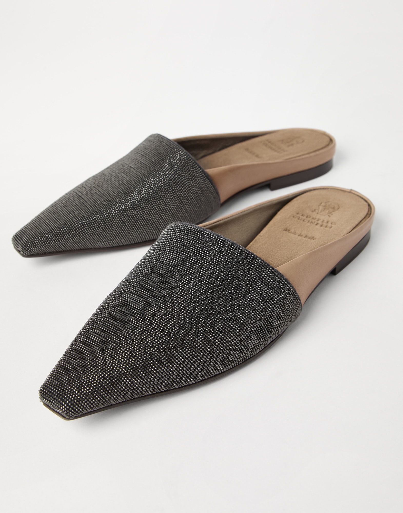 Brunello Cucinelli o1la1rc1a0326 Calfskin Precious Flats in Taupe Size US 8 / IT 38 - 4 Thumbnail