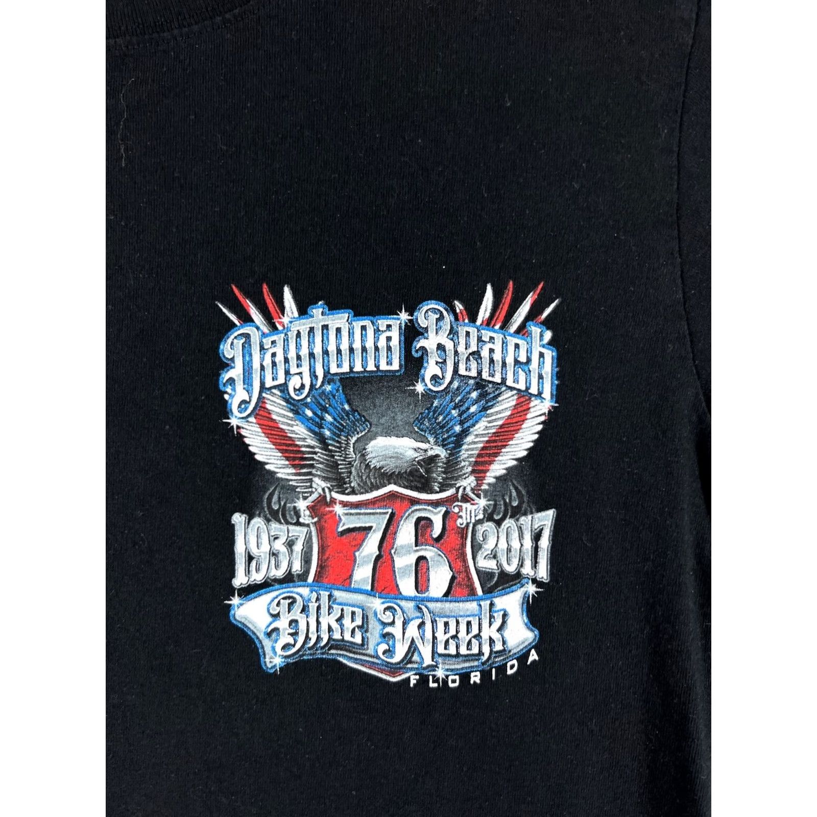 Vintage Bike Week Shirt Mens M Black Short Sleeve Crew Neck 76th 2017 Sports Logo, Motorcycle Theme Size US M / EU 48-50 / 2 - 3 Thumbnail