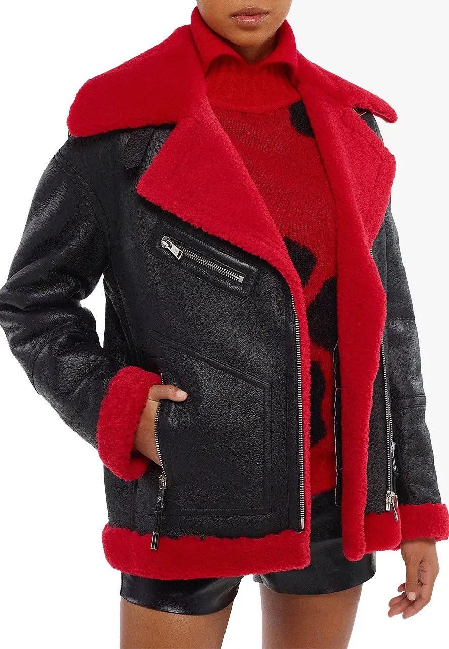 MCM o1mt1gz0625 Zip Up Jacket in Black/Red Size M / US 6-8 / IT 42-44 - 4 Thumbnail