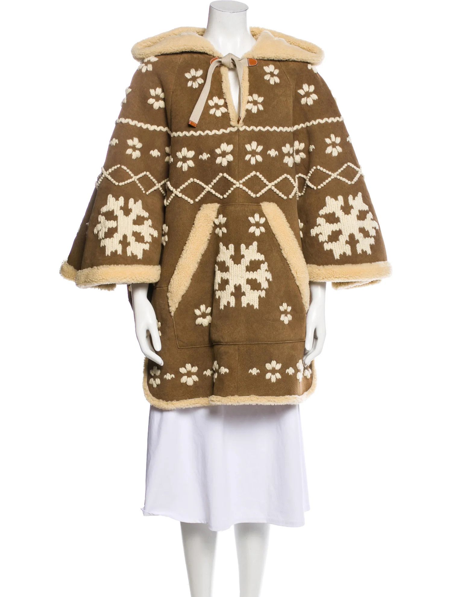 Celine o1bcso1str0924 Embroidered Shearling Baja Pullover Size M / US 6-8 / IT 42-44 - 1 Thumbnail