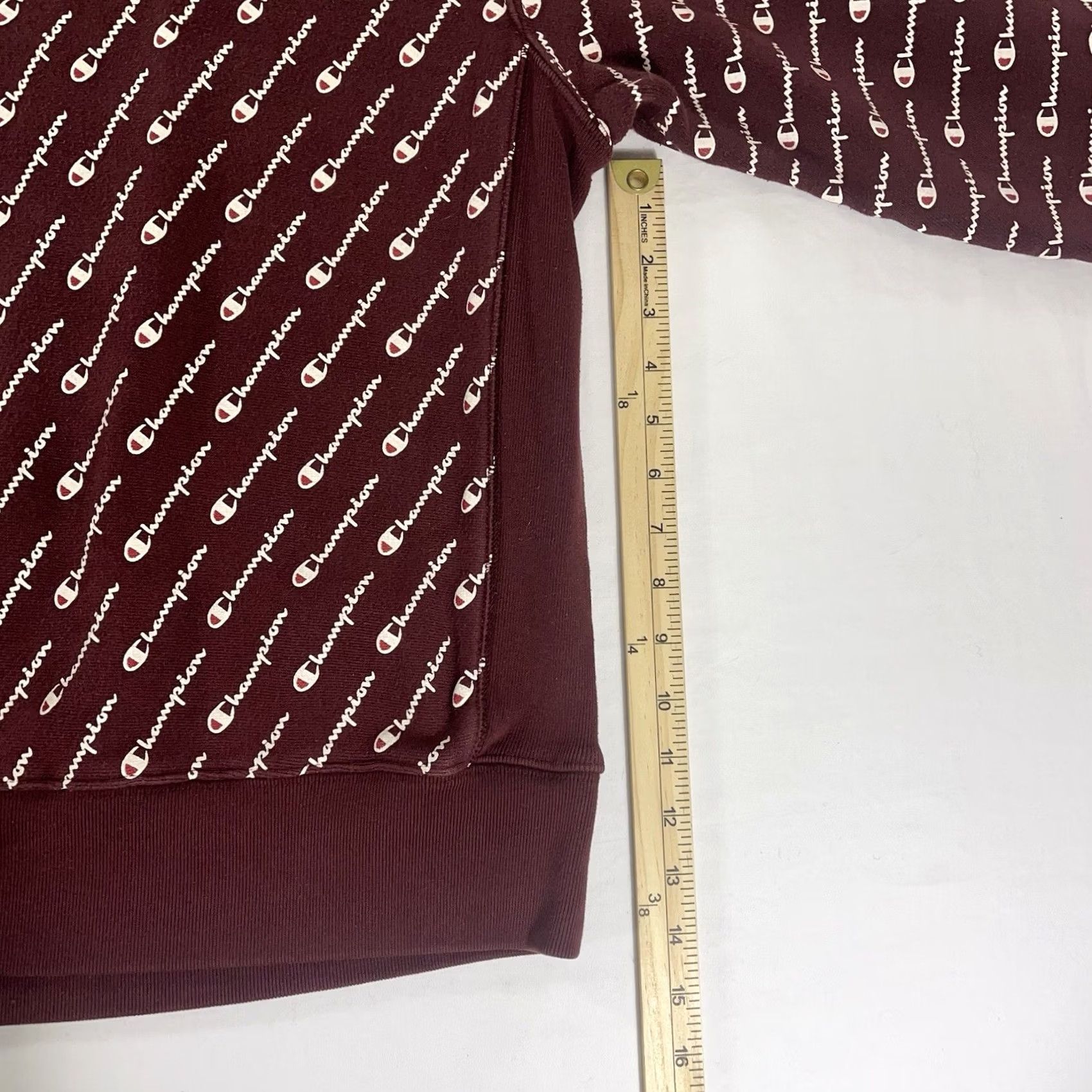 Champion VINTAGE Champion 2XL Crewneck Sweatshirt Reverse Weave AOP Spell Out Logo Maroon Red Decade 1980s Mens Size US XXL / EU 58 / 5 - 6 Thumbnail
