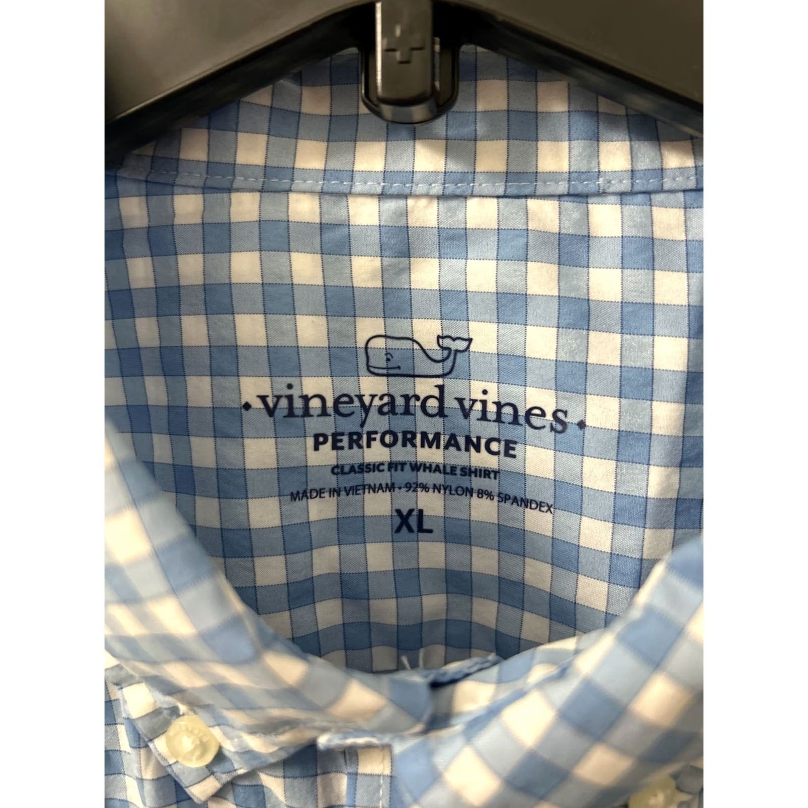 Vineyard Vines Vineyard Vines Performance Whale Shirt Mens XL Blue Plaid Button-Down Long Sleeve Classic Fit Size US XL / EU 56 / 4 - 6 Thumbnail