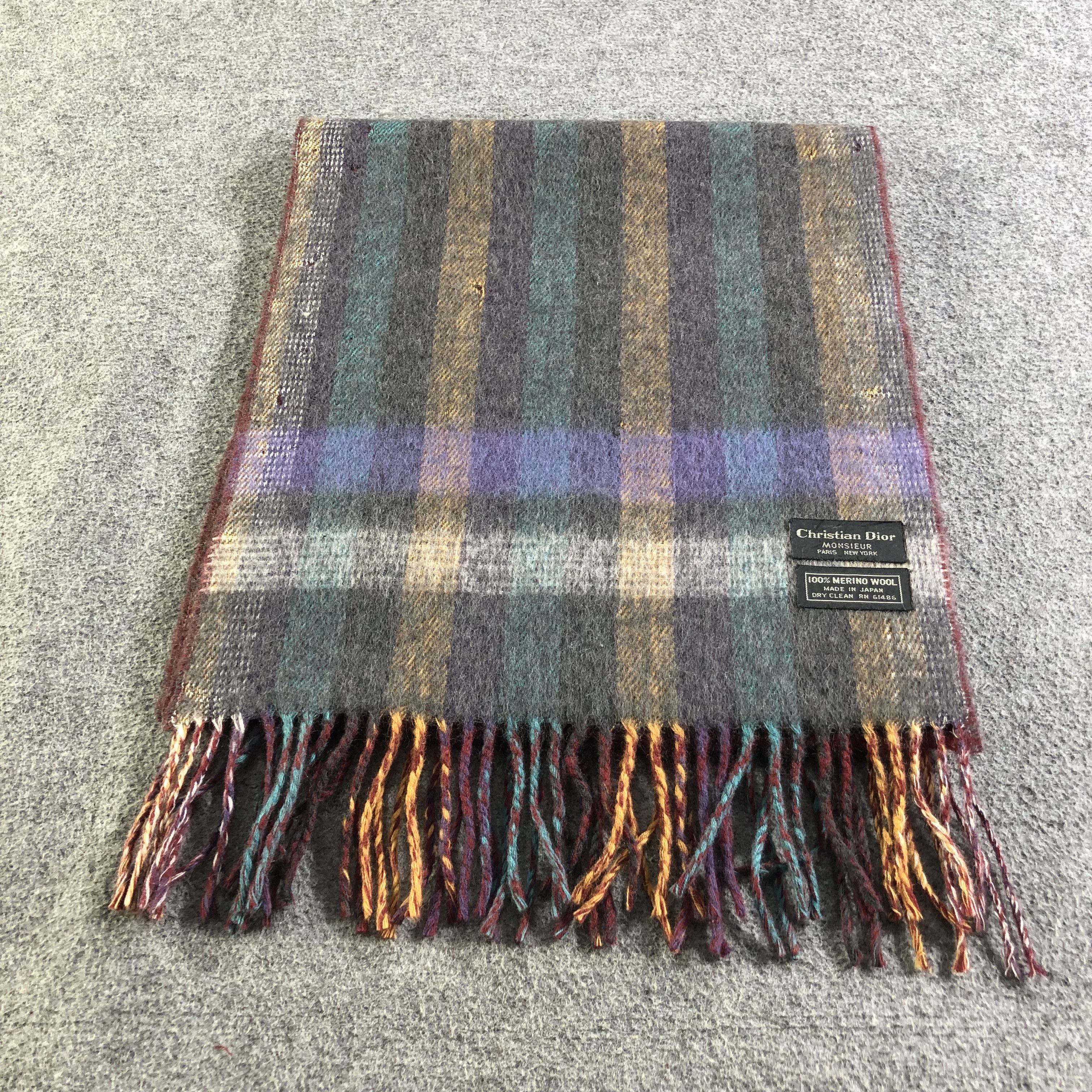 Christian Dior Monsieur Christian Dior Wool Scarf Muffler Neckwear V2531 Size ONE SIZE - 3 Thumbnail