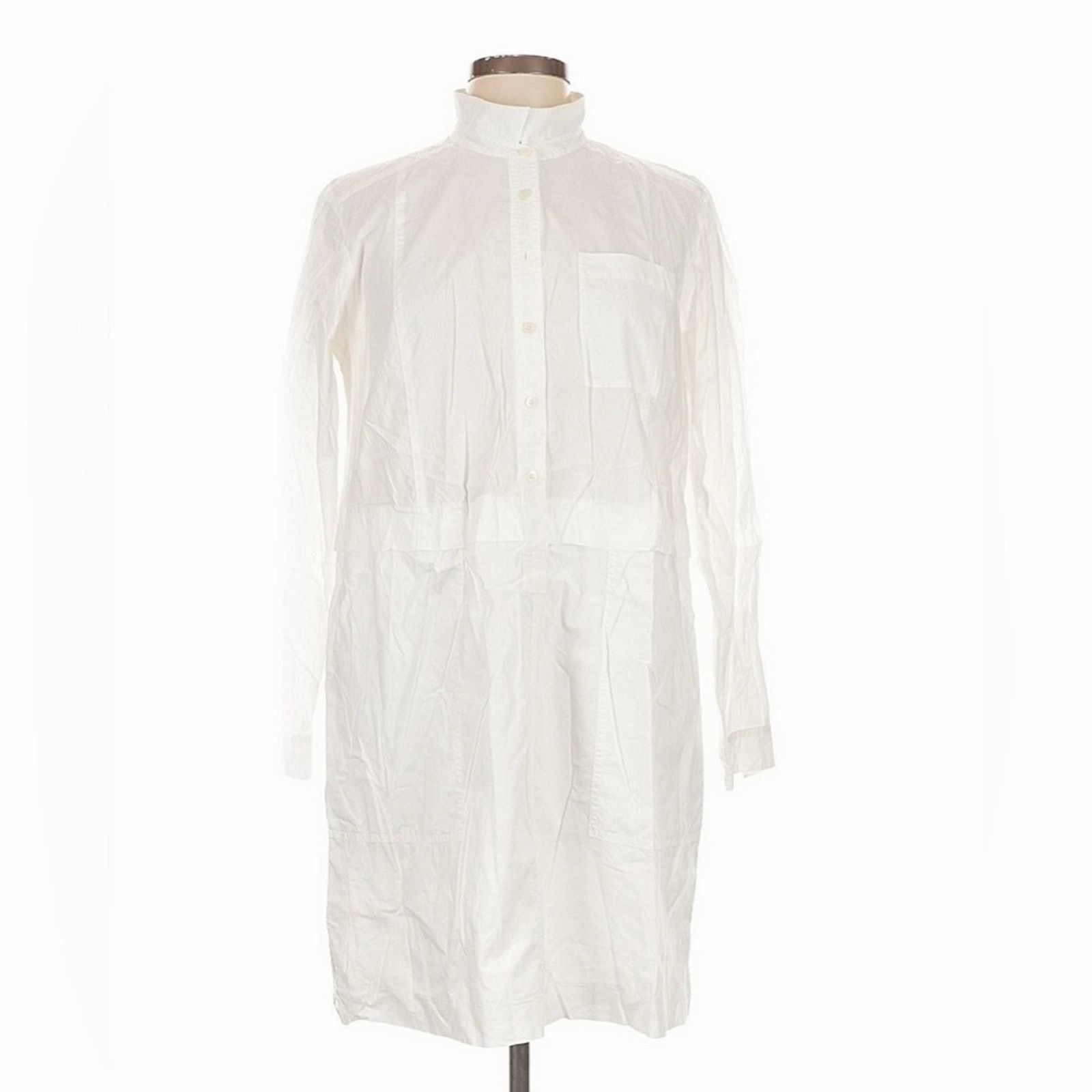 Madewell Madewell White Button-Up Shirt Dress Size L / US 10 / IT 46 - 1 Thumbnail